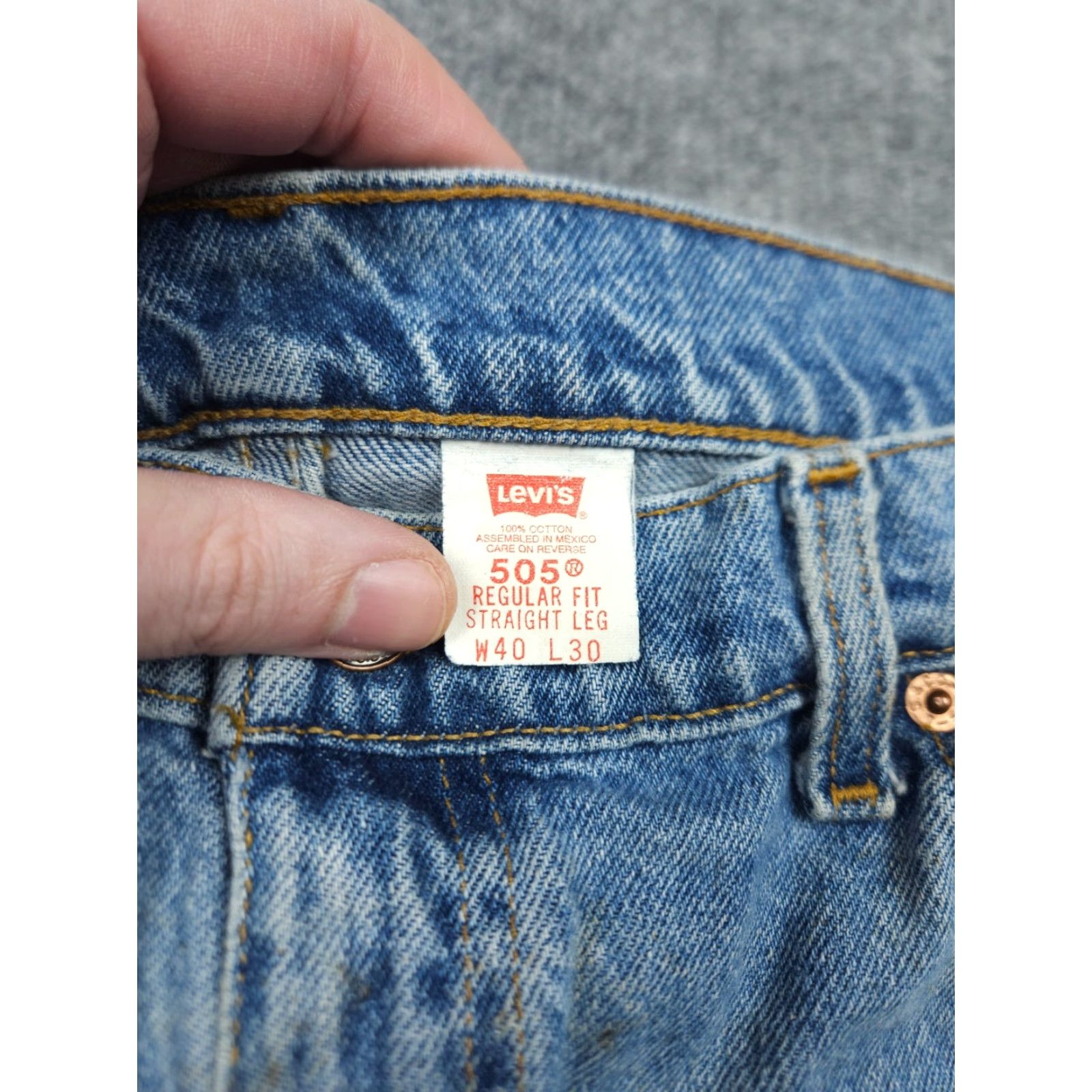 Levi's VINTAGE Levi's 505 Jeans Men's 40x30 Orange Tab Straight 38x30 90s Denim Cotton Regular Jeans Mens Size US 38 / EU 54 - 6 Thumbnail