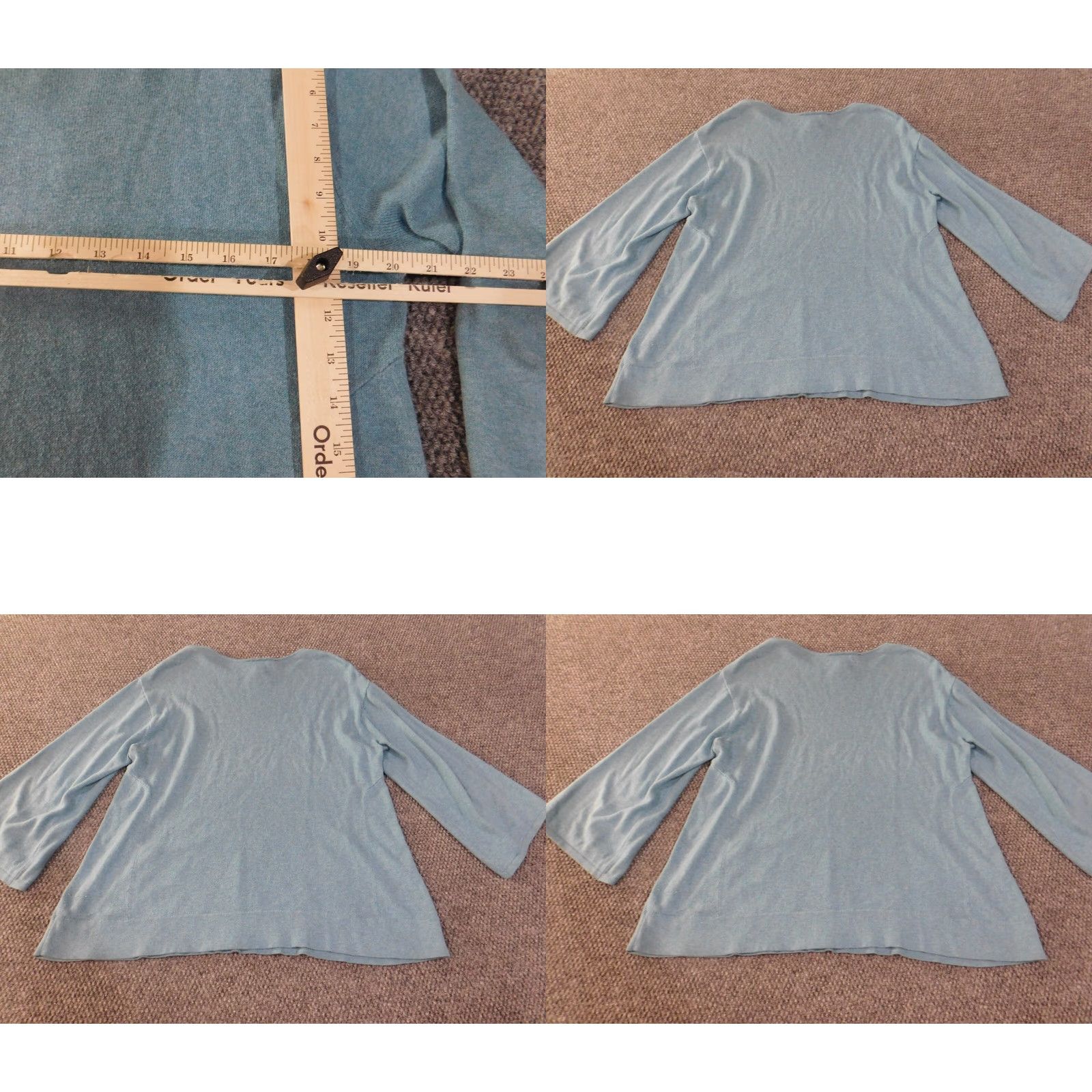 J. Jill J. Jill Sweater Pullover Womens Medium Blue Cable-Knit Cotton Cashmere Stretch Round Neck Long Sleeve with Pockets - Regular Fit, Winter Gift padrões Size M / US 6-8 / IT 42-44 - 8 Thumbnail