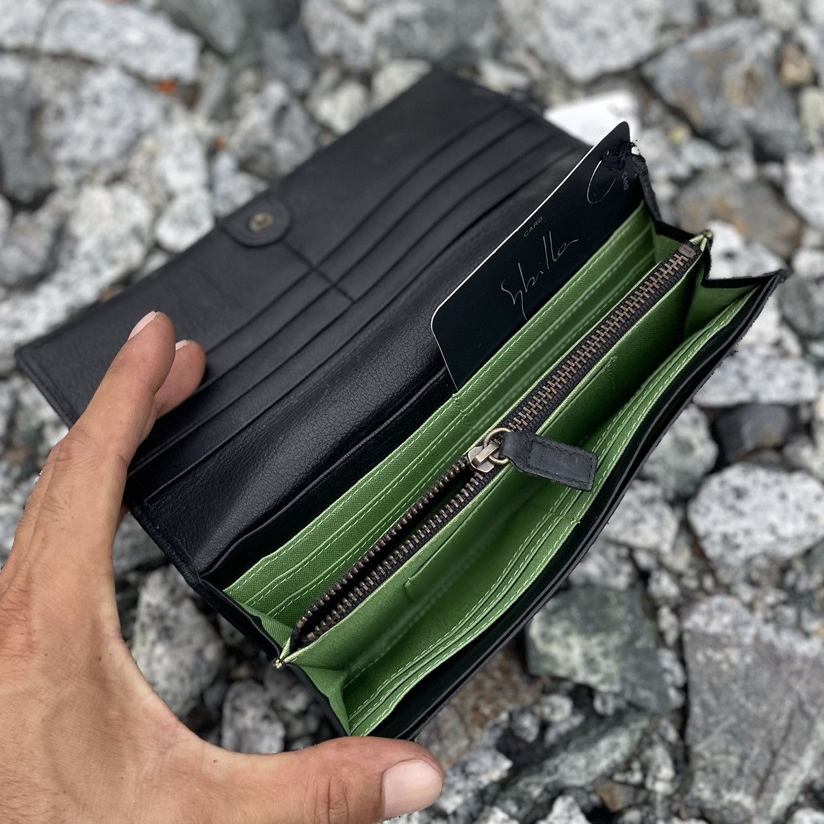 Leather Shilla Black Soft Leather Long Wallet Size ONE SIZE - 8 Thumbnail