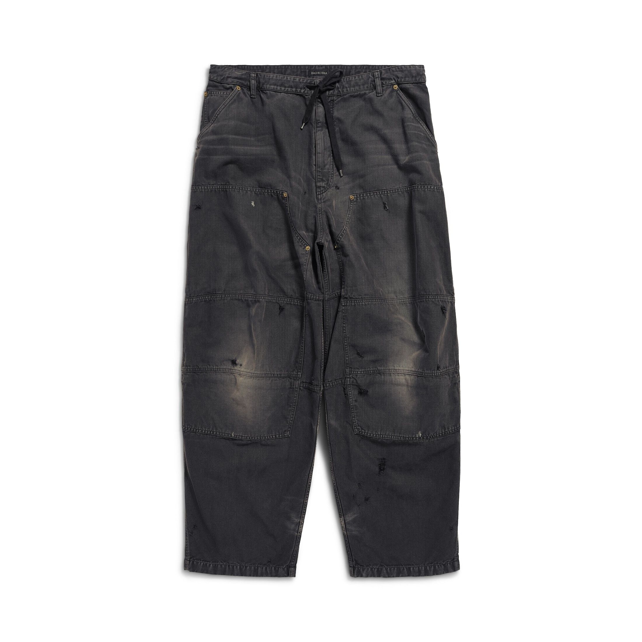 Balenciaga LOOK 55 Double Knee Pants in black cotton canvas Size US 30 / EU 46 - 2 Thumbnail