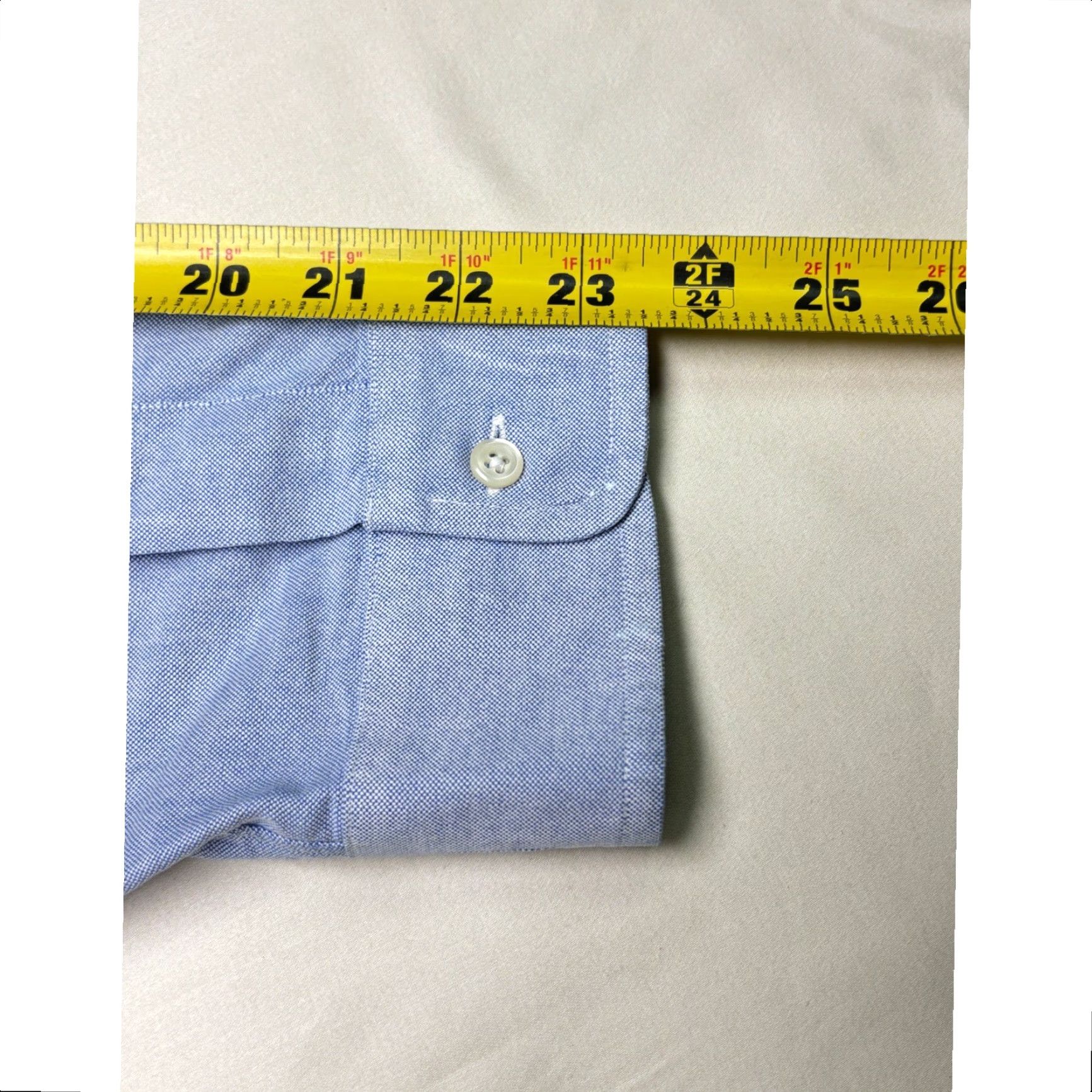 Ralph Lauren Ralph Lauren Mens Button-Down Long Sleeve Dress Shirt Blue Yarmouth Cotton Size 46R - 8 Thumbnail