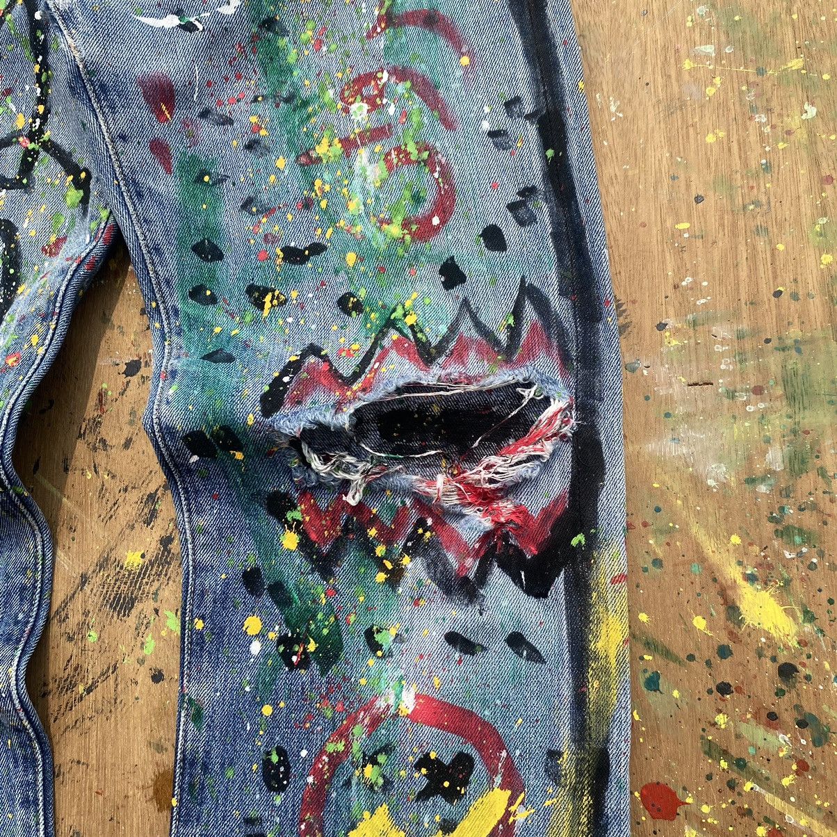 Levi's Vintage Levis 502 “E” Selvedge Splatter Light Denim Jeans Size US 29 - 4 Thumbnail