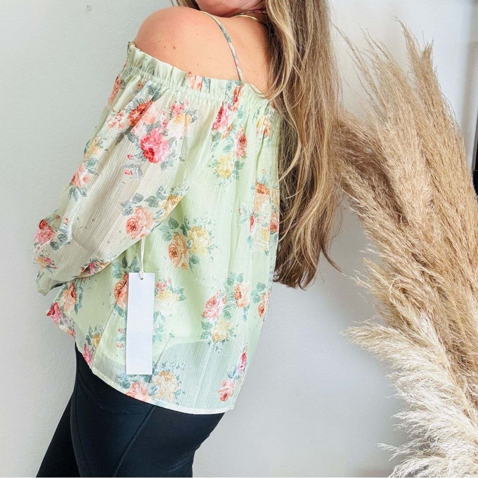 Anthropologie NEW ANTHROPOLOGIE Mint Green Floral Tank Blouse Shirt Top M Size M / US 6-8 / IT 42-44 - 2 Thumbnail