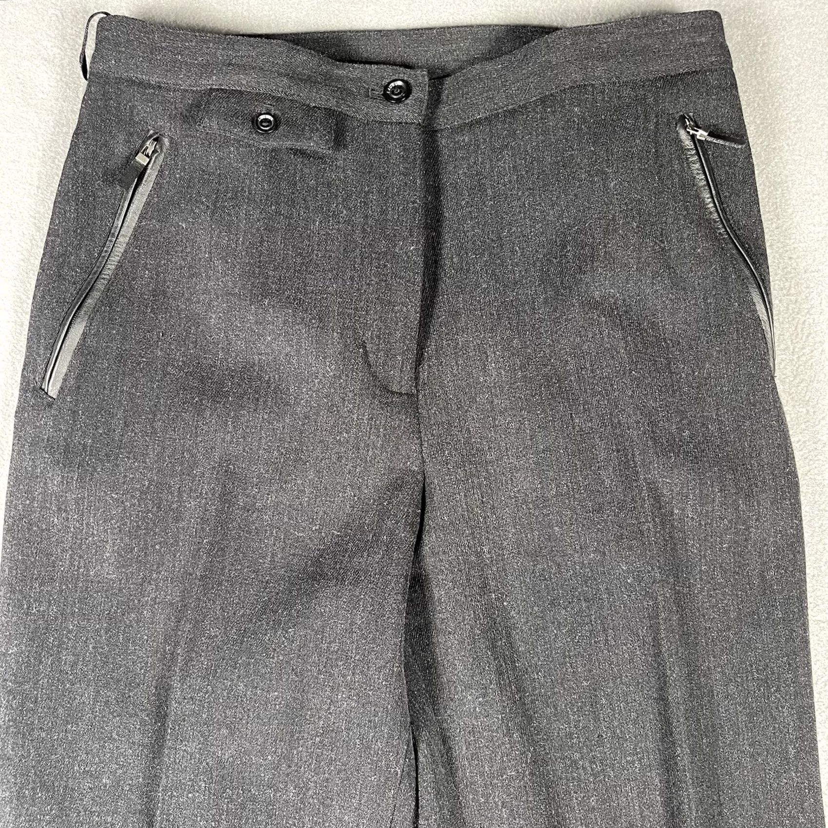 Ralph Lauren Lauren Ralph Lauren Womens Wool Dress Pants Size 6 Gray Business Casual Dress Pants Regular Pockets Zipper Mid Rise Straight Womens Size 28" / US 6 / IT 42 - 4 Thumbnail