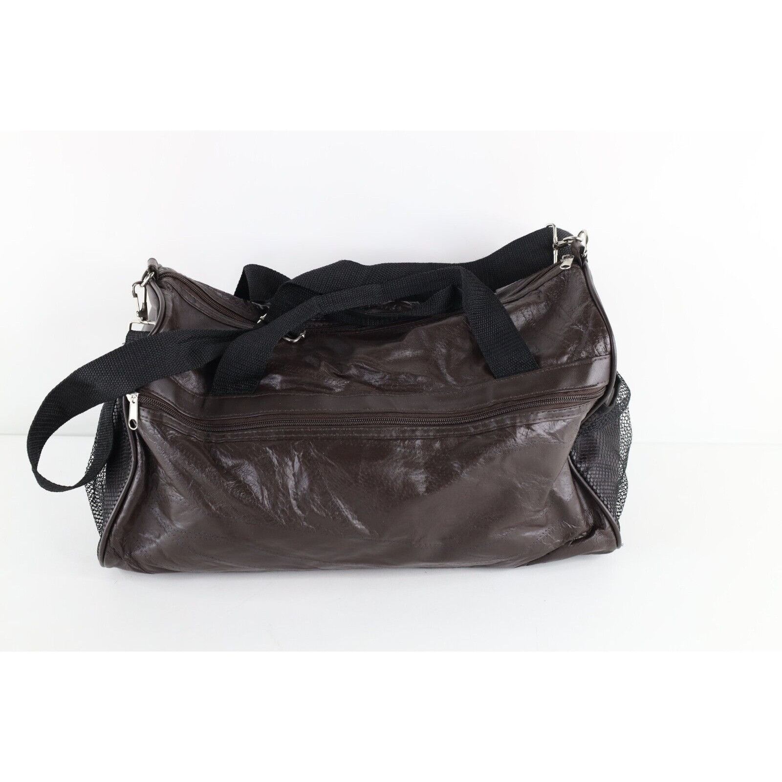 Vintage Vintage 90s Streetwear Patchwork Leather Handled Duffel Bag Size ONE SIZE - 1 Thumbnail