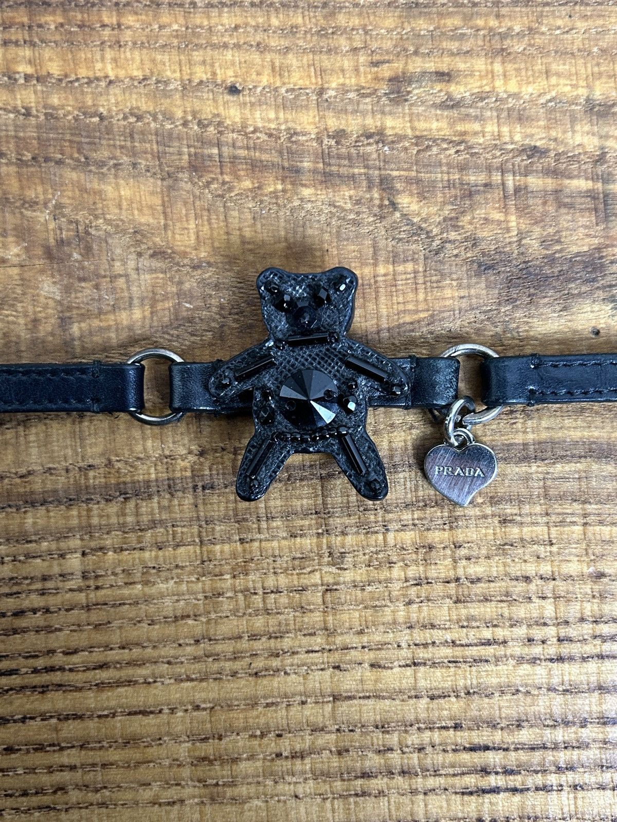 Prada Prada Saffiano Leather Black Bear Bracelet Size ONE SIZE - 2 Thumbnail