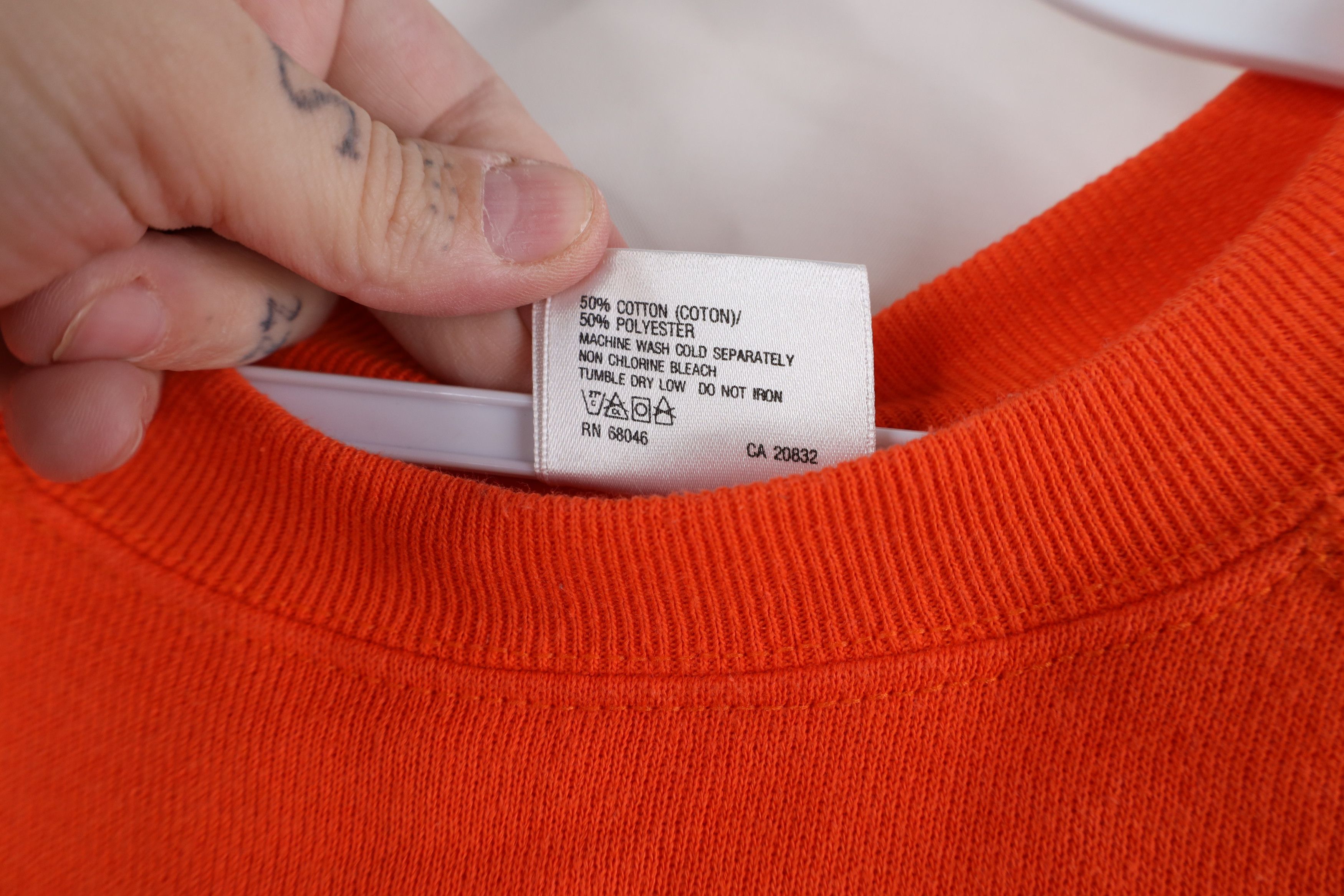 Vintage Vintage 90s Streetwear Blank Raglan Sweatshirt Orange USA Size US L / EU 52-54 / 3 - 6 Thumbnail