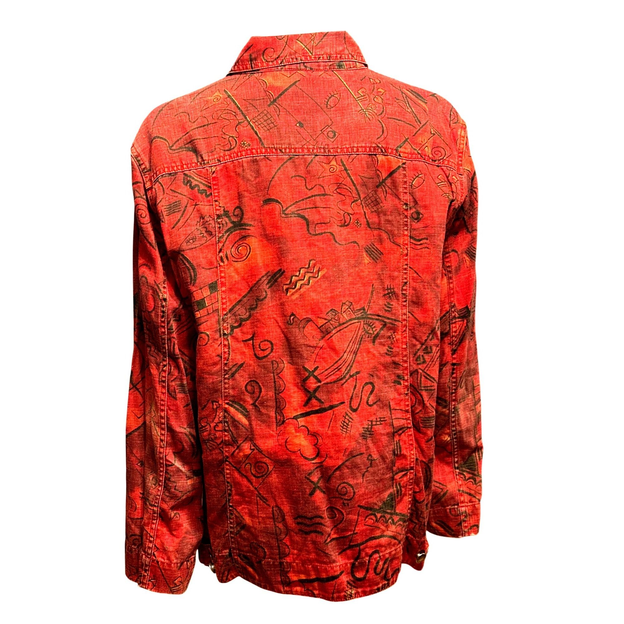 Chicos Chicos Design Vintage Bold Red Fabric Abstract Black Tribal Size XL / US 12-14 / IT 48-50 - 3 Thumbnail