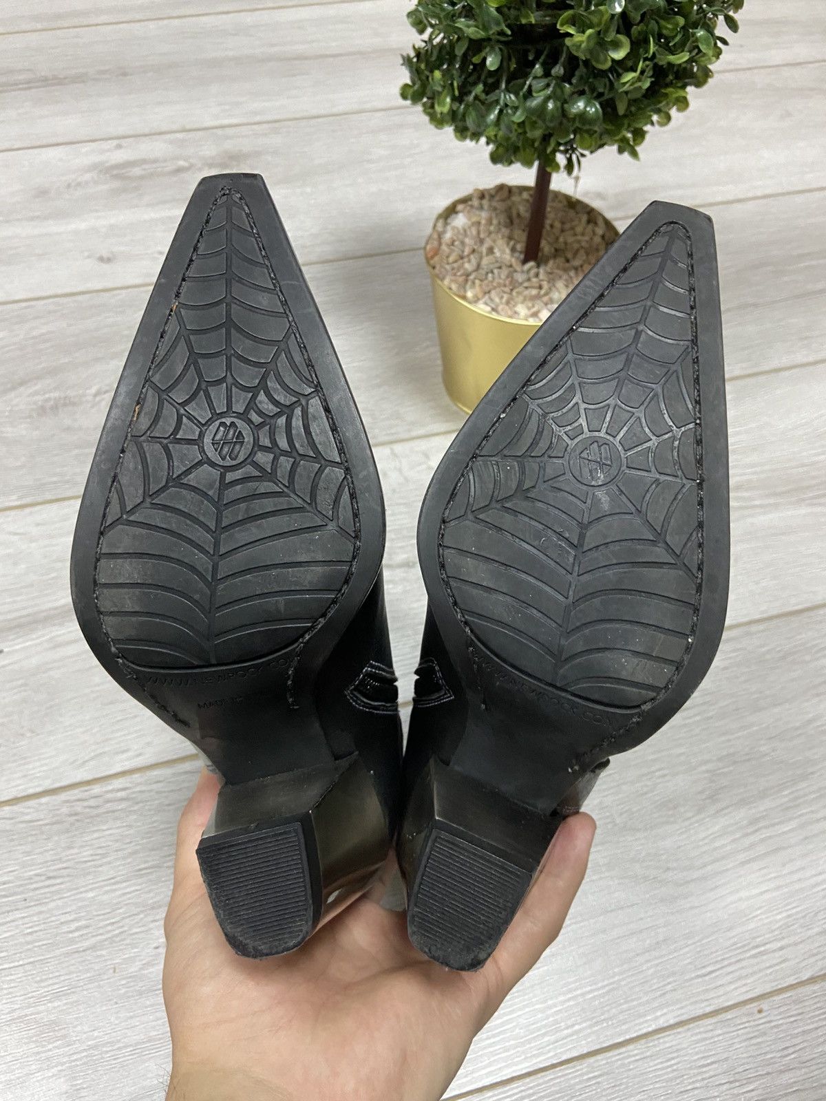 New Rock New Rock skull 💀🔥 flame vintage eco leather avantgarde boots Size US 7 / IT 37 - 11 Thumbnail