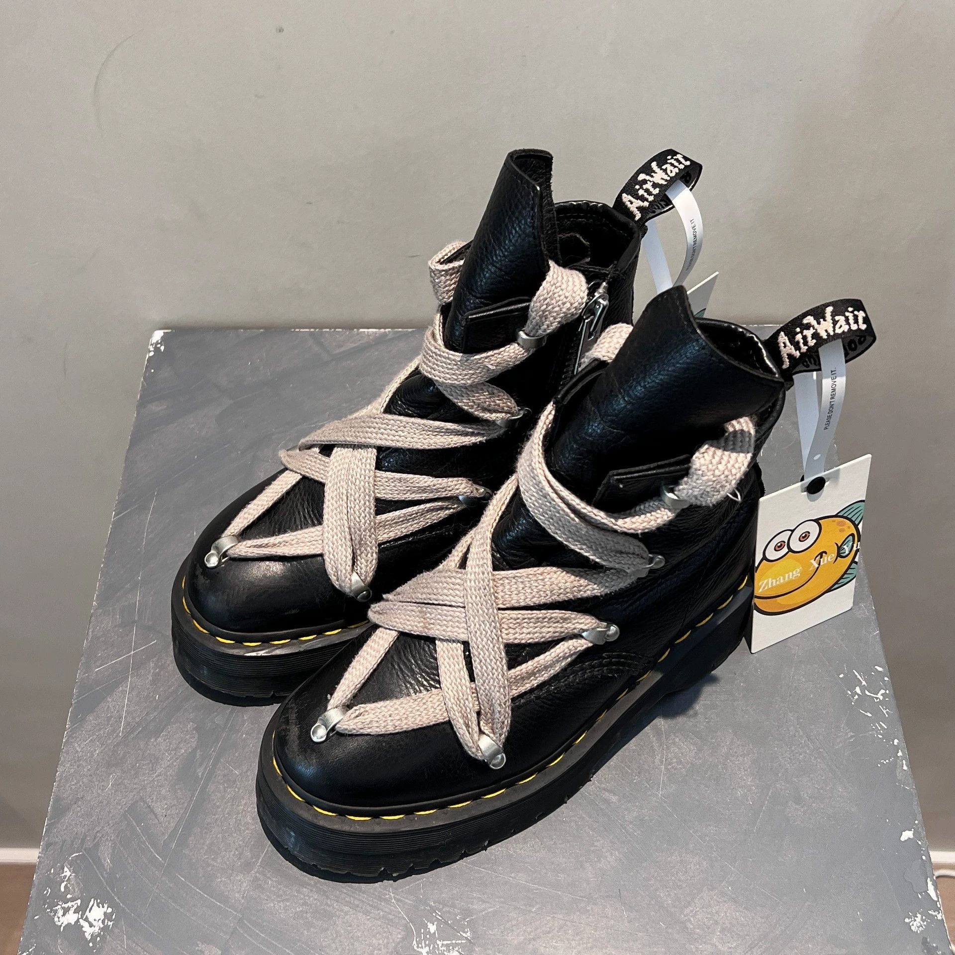 Rick Owens Rick Owens Drkshdw x Martens Quad Platform Boots Size US 6.5 / IT 36.5 - 1 Thumbnail