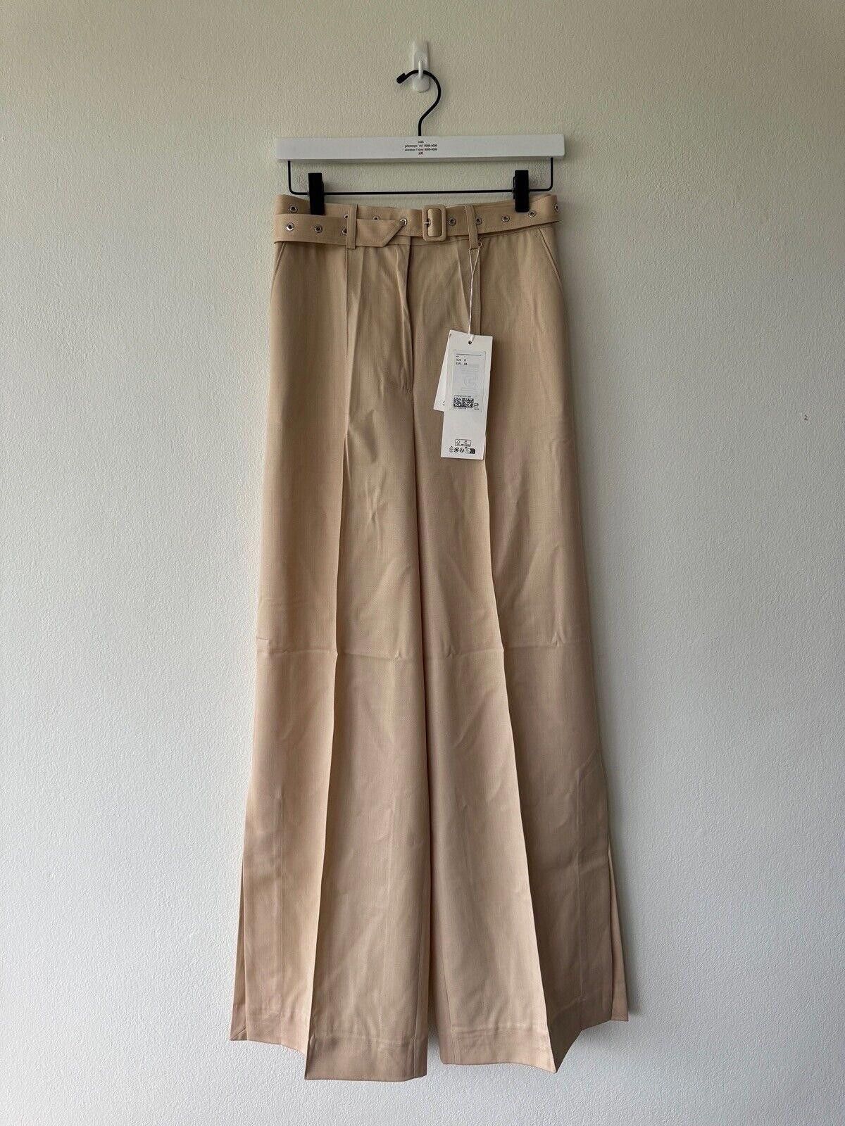 new H&M HM h m Rokh Hwang 12 40 8 Wool Blend Belted Pants