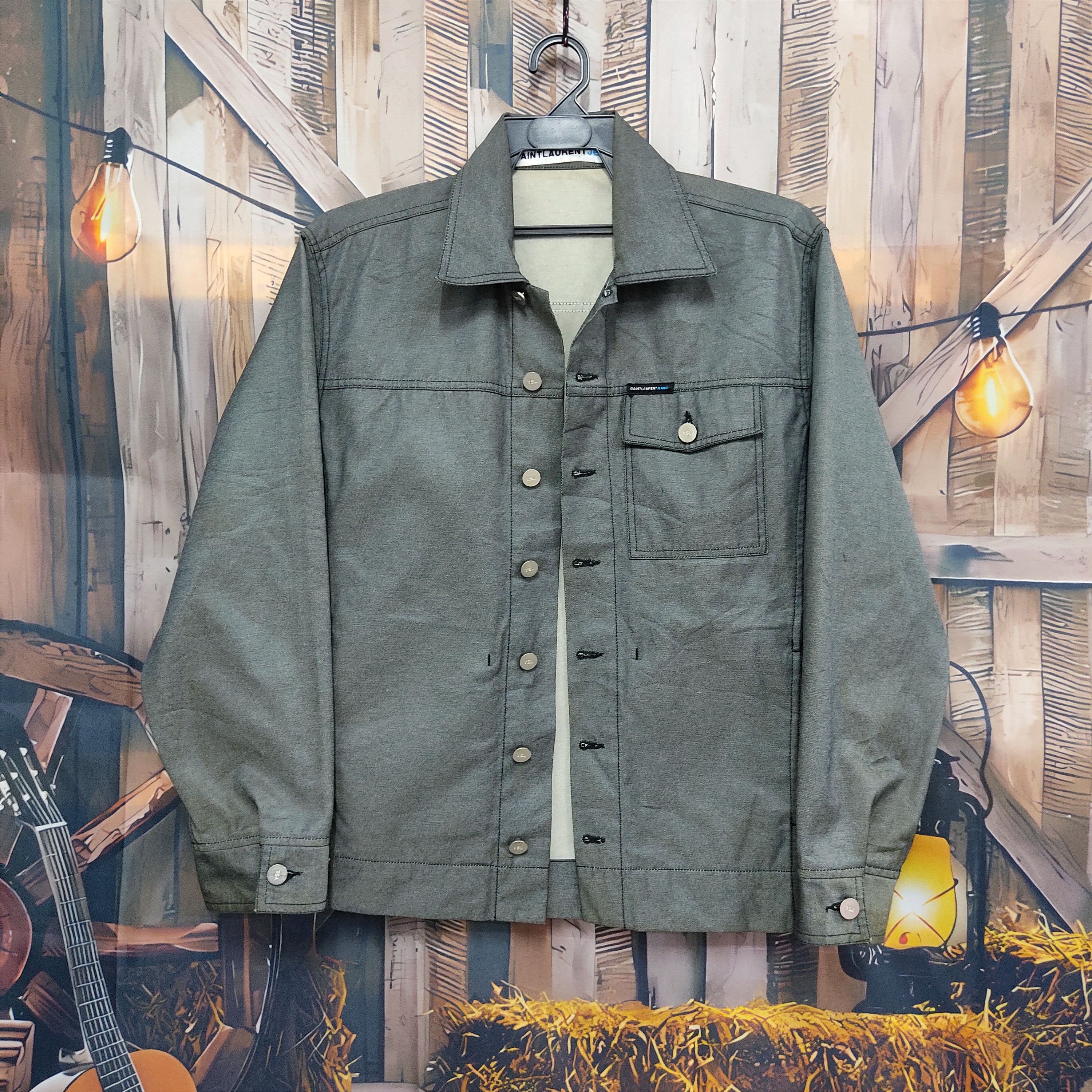 Yves Saint Laurent SAINT LAURENT JEANS Baumwolle Overshirt Jacket Size US M / EU 48-50 / 2 - 2 Thumbnail