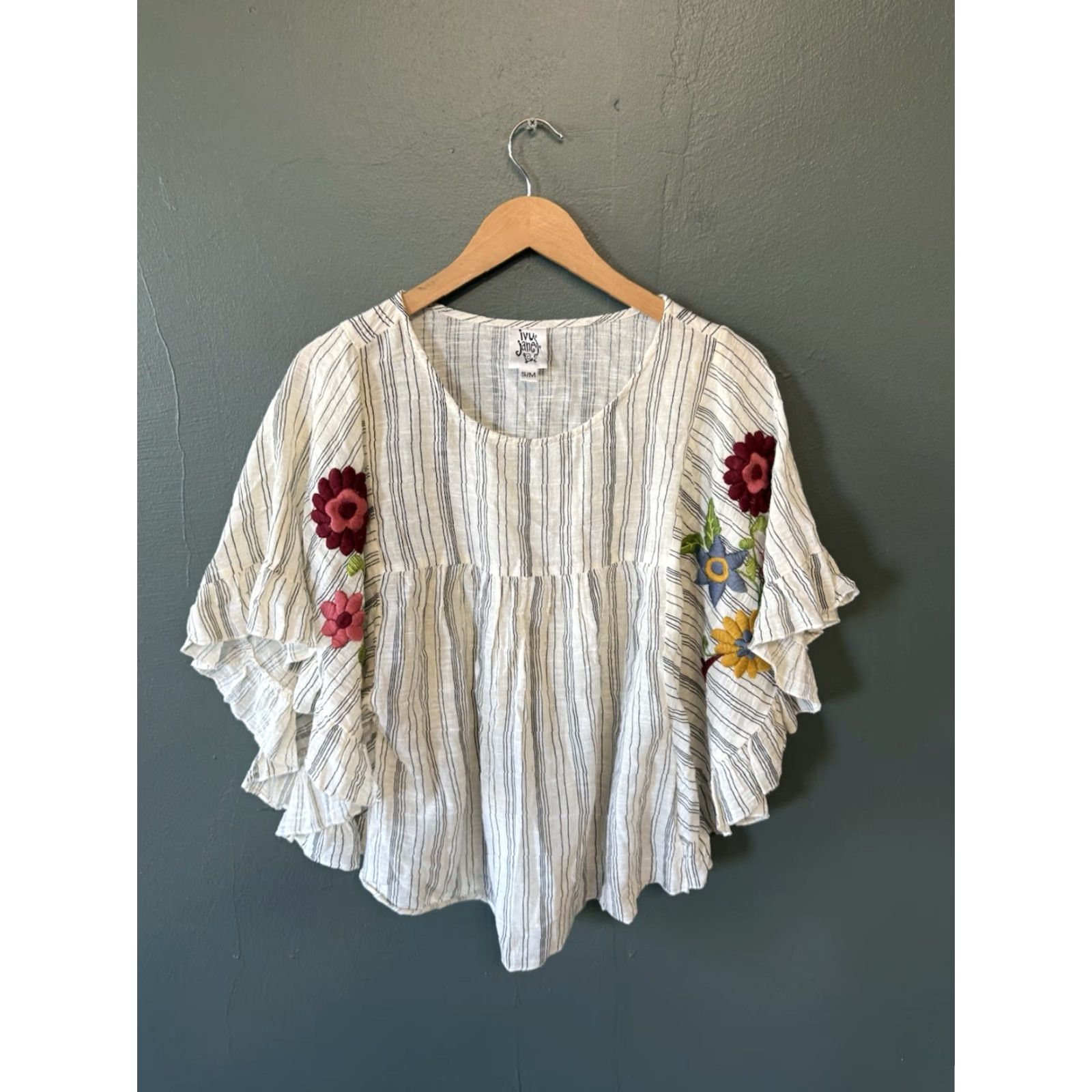 Vintage Ivy Jane Womens Blouse Shirt Striped Short Sleeve White Size S/M Size S / US 4 / IT 40 - 2 Thumbnail