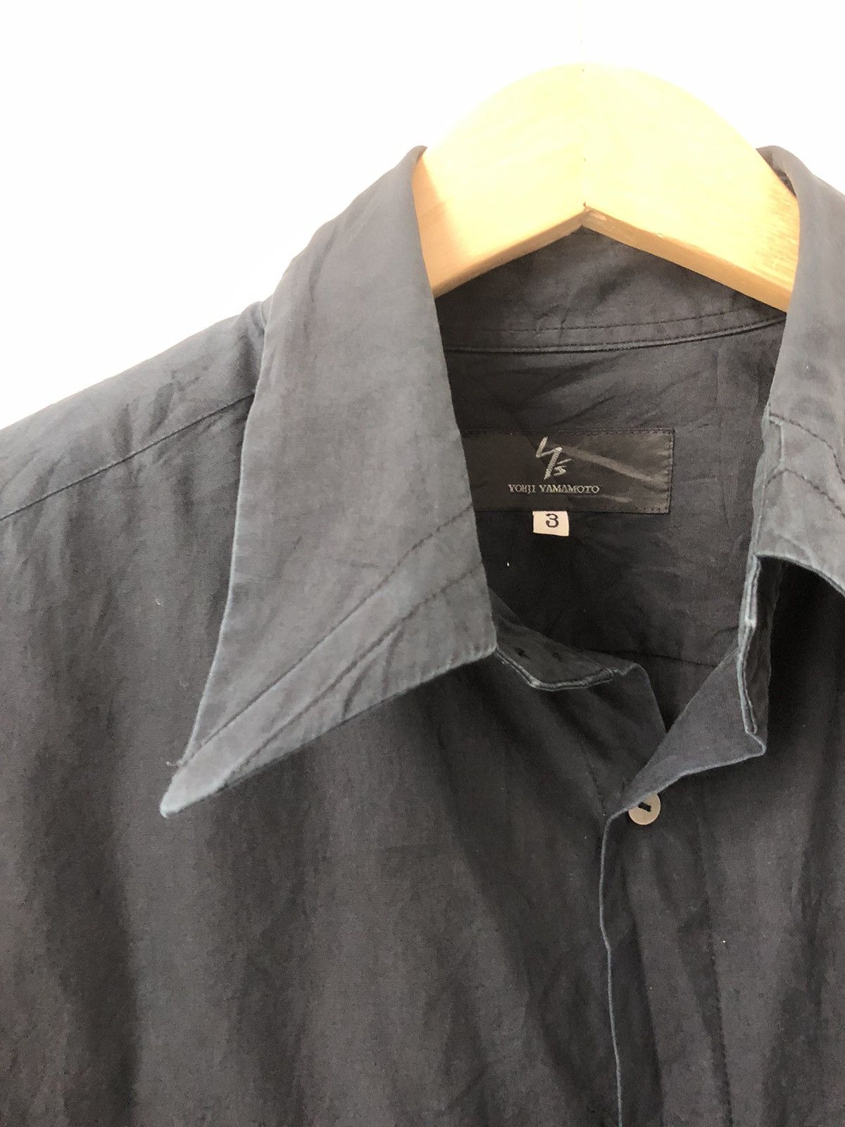 Yohji Yamamoto Yohji Yamamoto Pour Homme / Y's Black Cotton Button-Up Shirt Size US M / EU 48-50 / 2 - 2 Thumbnail