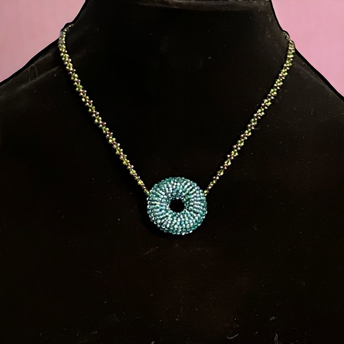 Vintage Vintage glass seed bead pendant necklace Size ONE SIZE - 1 Thumbnail