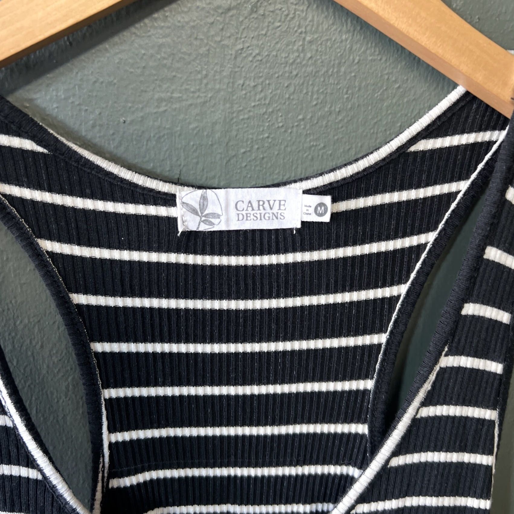 Vintage Carve Designs Dress Women's M Black White Stripe Long Dress Size M / US 6-8 / IT 42-44 - 3 Thumbnail