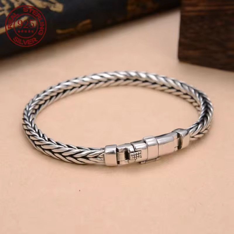 Jewelry 20 Cm S925 Sterling Silver Bracelet, Men's