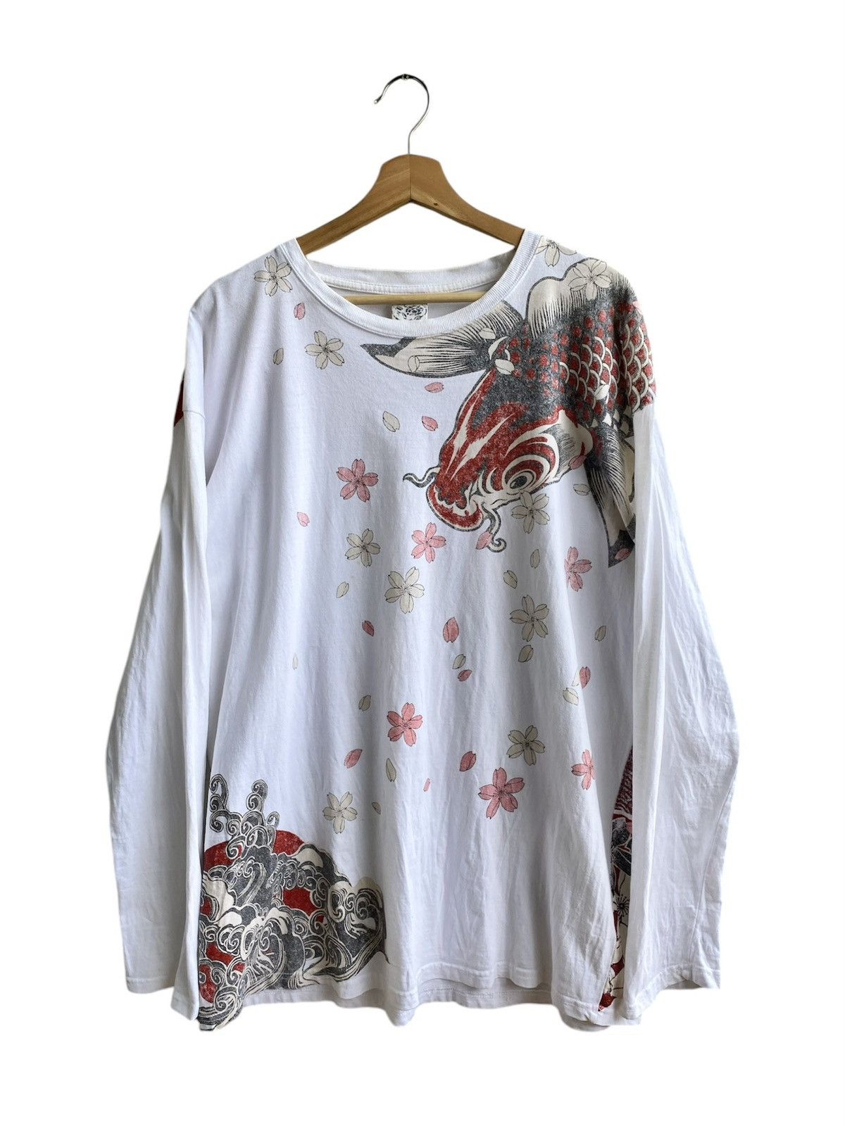 Japanese Brand × Vintage Vintage Japanase Koi Fish Long Sleeve Tshirt Size US XL / EU 56 / 4 - 2 Thumbnail