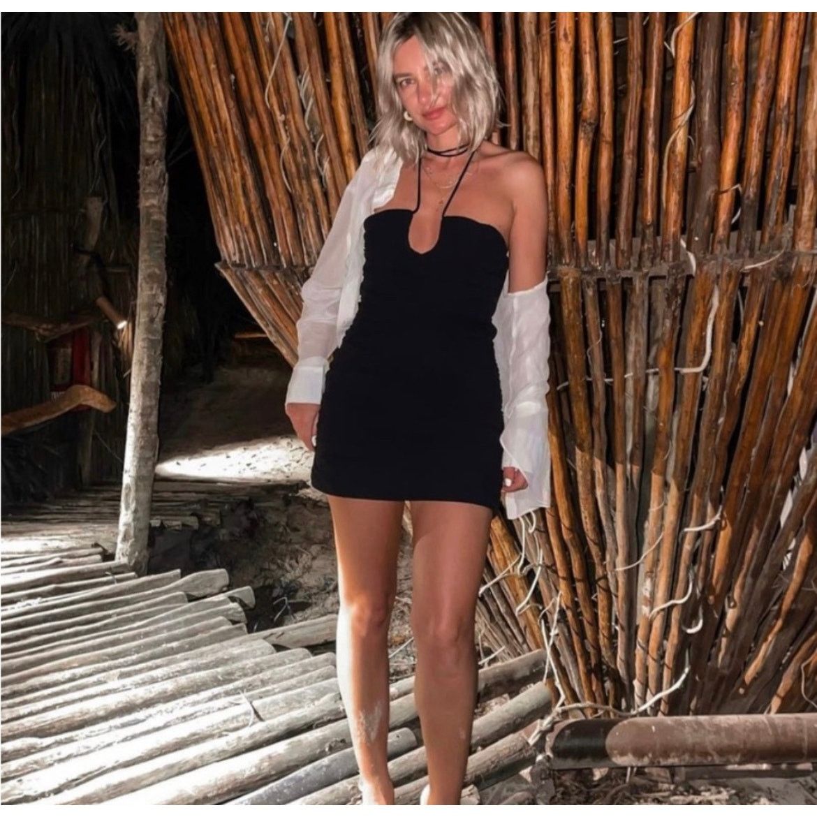Zara ZARA BLOGGER FAVORITE DRAPED MINI DRESS BLACK Size XS / US 0-2 / IT 36-38 - 8 Thumbnail