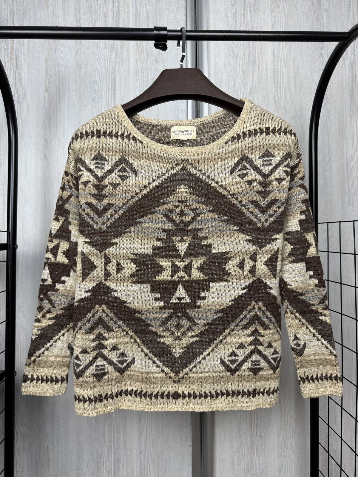 Denim & Supply Ralph Lauren DENIM & SUPPLY RALPH LAUREN Aztec Print Navajo Knit Sweater Size S / US 4 / IT 40 - 2 Thumbnail