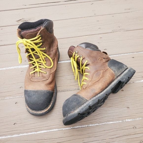 Red Wing Shoes Brown and Yellow Leather Work Boots RED WING 3375, Red Wing Moc Toe Boots, Women main image 3