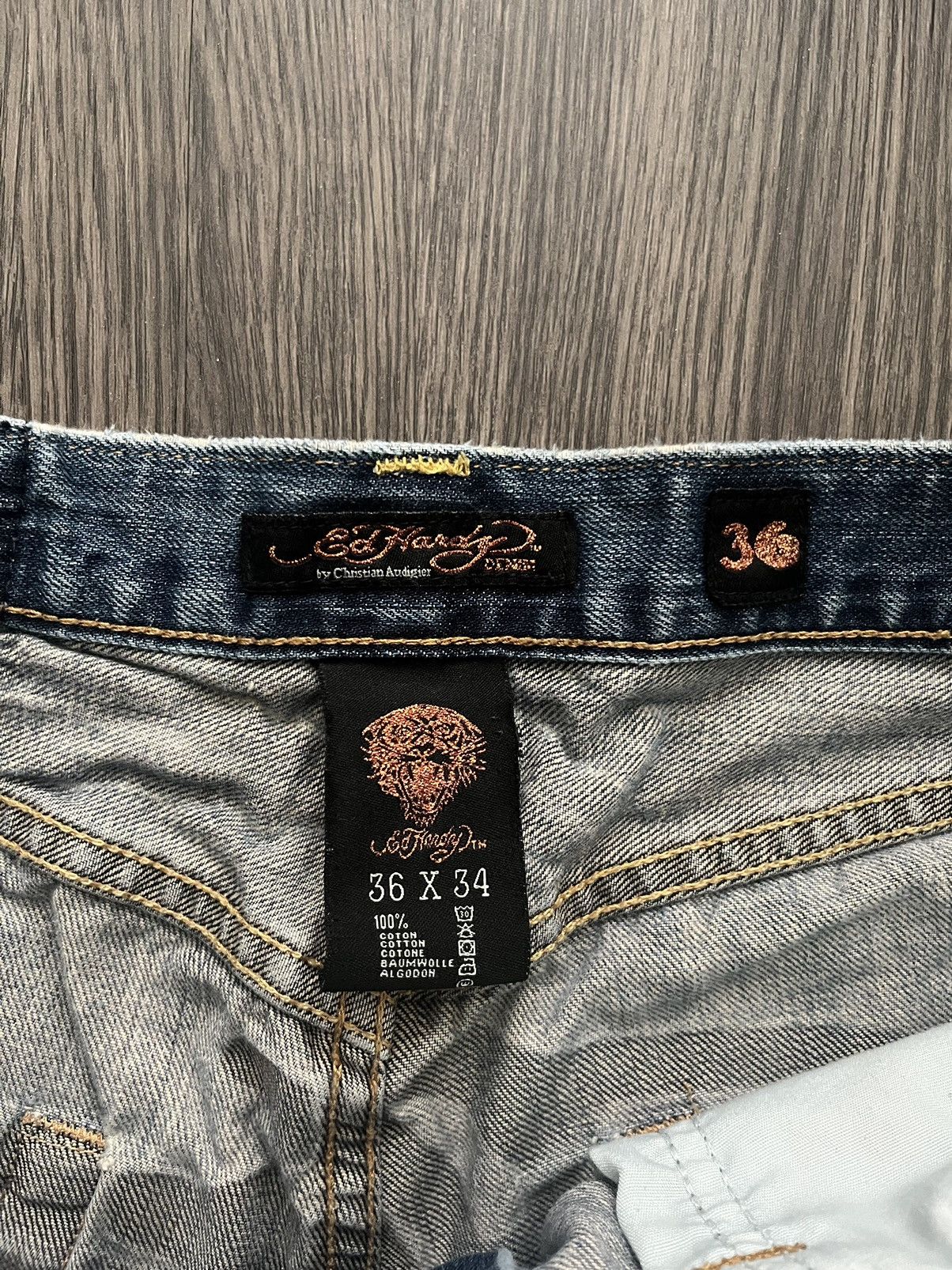 Ed Hardy Ed Hardy Yellow Spellout Logo Denim Size US 36 / EU 52 - 3 Thumbnail