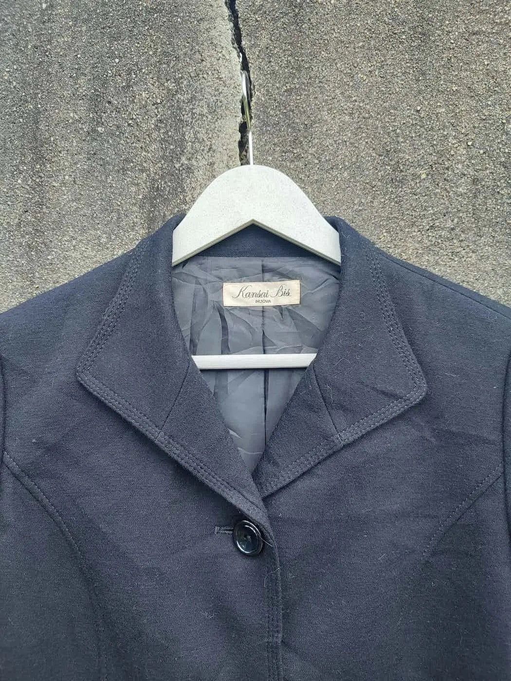 Japanese Brand Vintage Kansai Bis Nuova Tailored Wool-Blend Blazer Size M / US 6-8 / IT 42-44 - 2 Thumbnail
