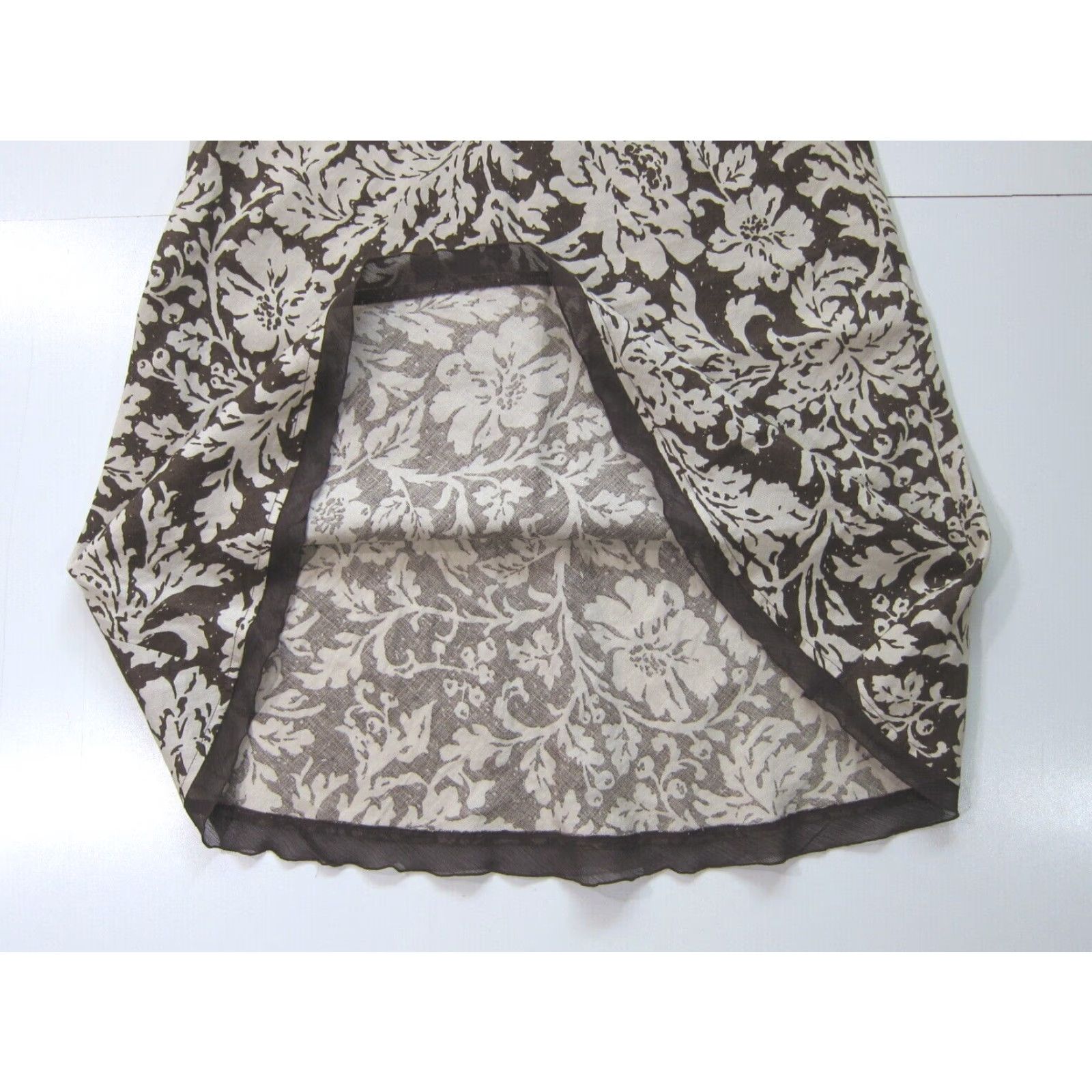 Vintage Style & Co. 100% Linen Brown Floral Modest Casual A-Line Skirt Women 4 Size 27" / US 4 / IT 40 - 5 Thumbnail