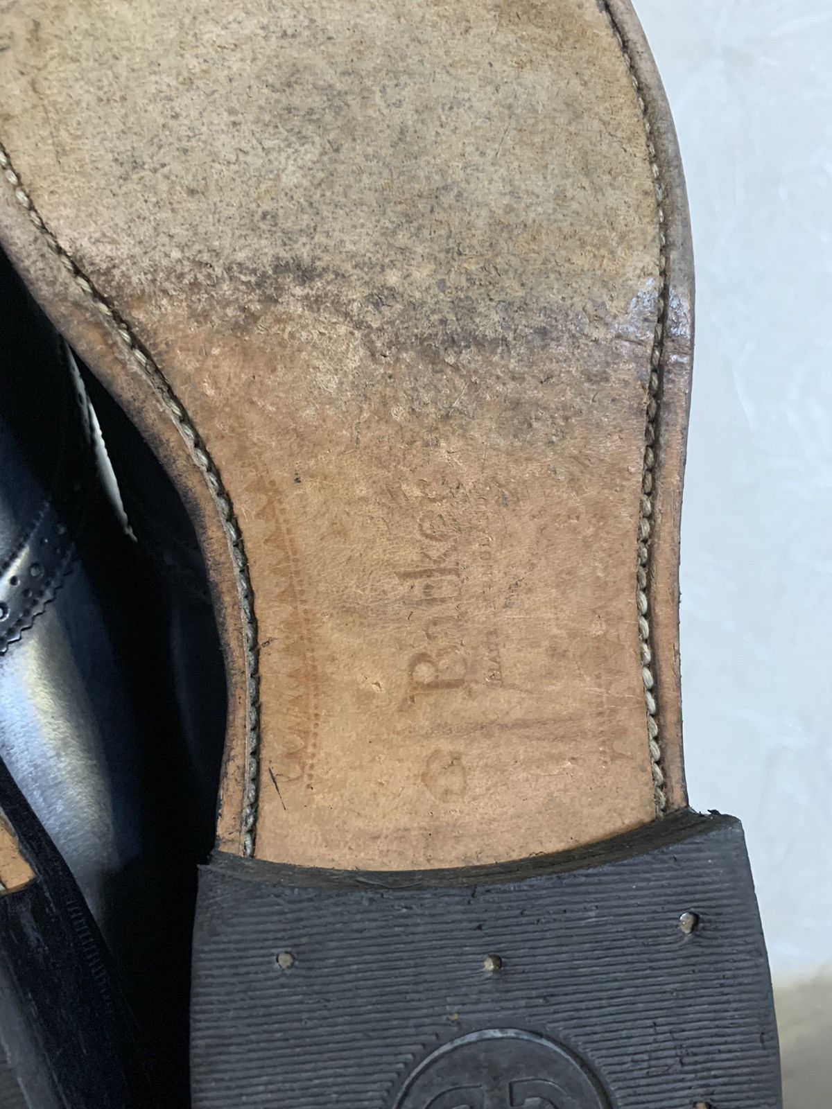 Barker × Genuine Leather × Vintage Vintage Barker Black Leather Loafers Tessel Made in England Size US 11 / EU 44 - 12 Thumbnail