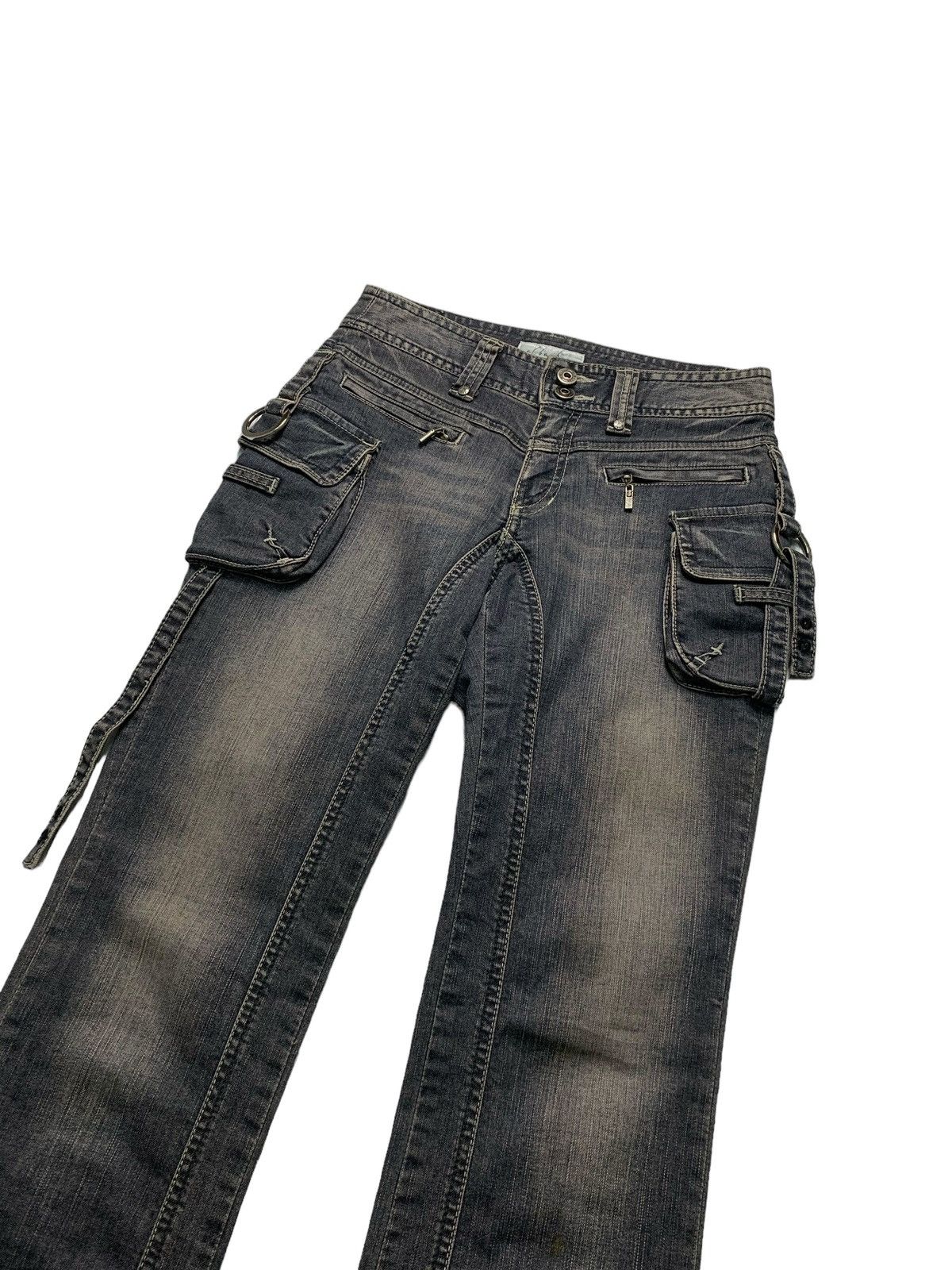 If Six Was Nine Albachez Flare Muddy Multipocket Chain Y2K Punk Size US 27 - 5 Thumbnail