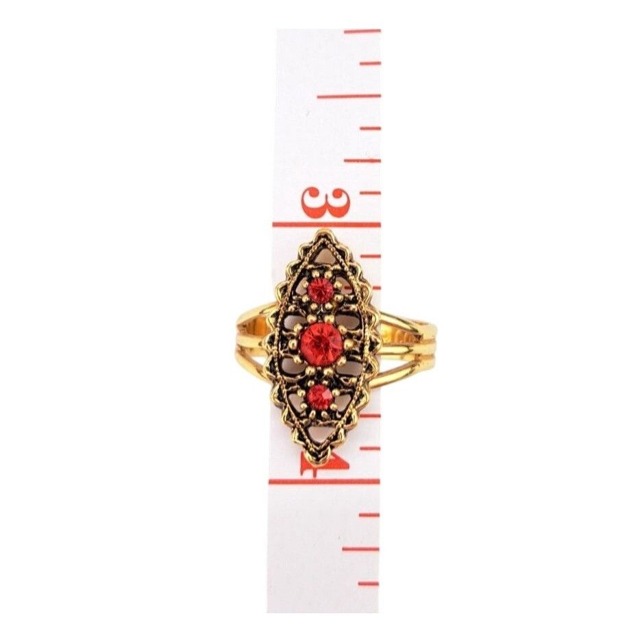 Other Vintage Sarah Coventry Gold-Tone Marquise Ring Rhinestones Size ONE SIZE - 7 Thumbnail