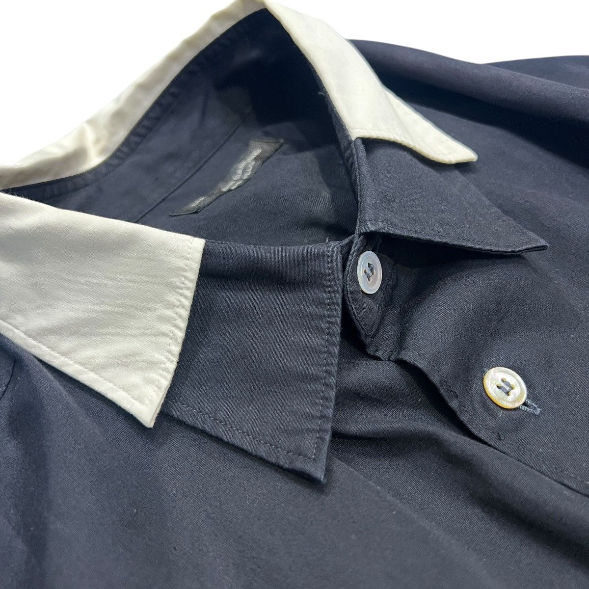 Comme des Garcons COMME des GARCONS 1989 Double Collar Black Dress Shirts Size US L / EU 52-54 / 3 - 3 Thumbnail