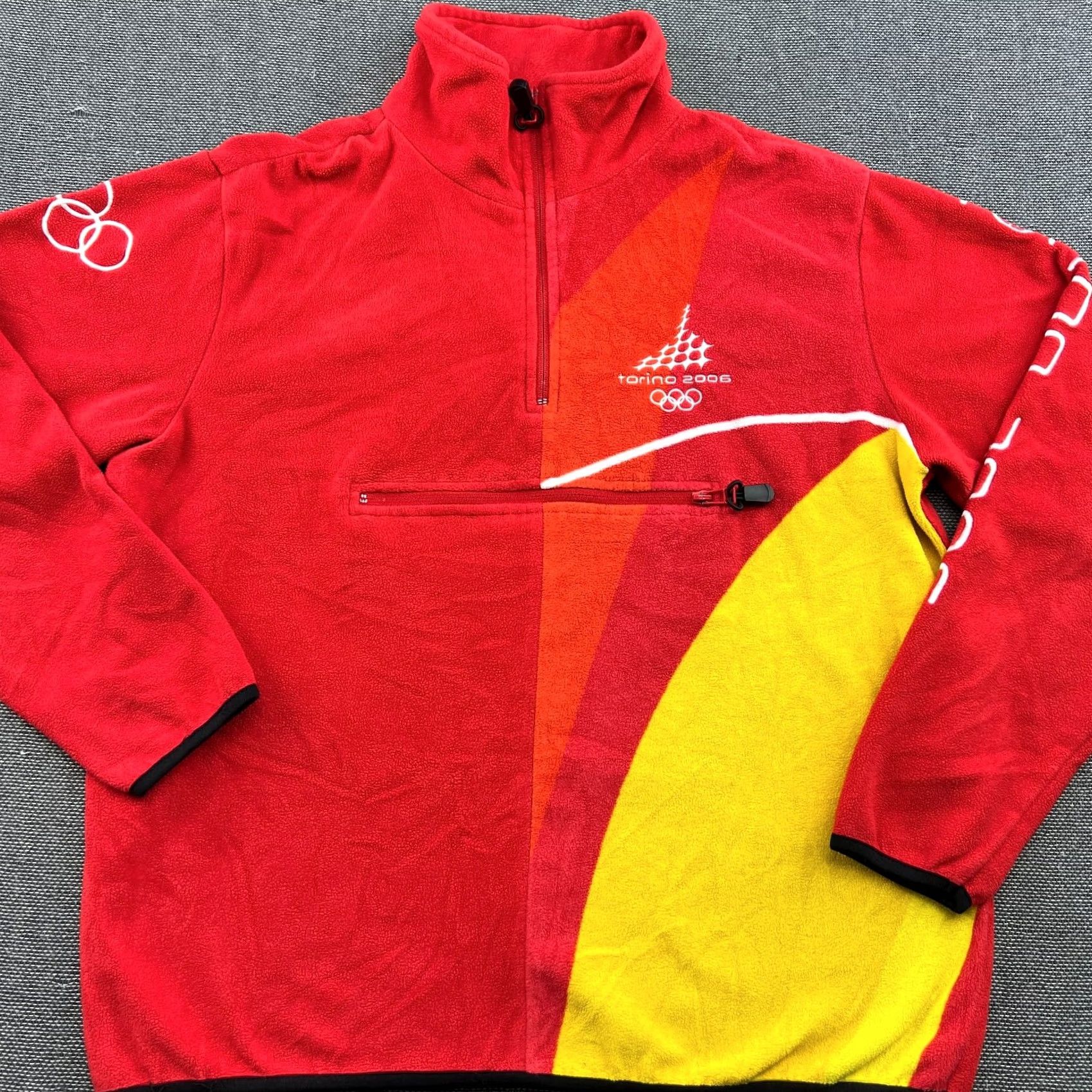 Asics ASICS T-Shirt Mens Red 1/2 Zip Fleece 2006 Winter Olympics Torino Spin Sports Football Vintage: No Medals? (Note: keep to rules) Size US S / EU 44-46 / 1 - 2 Thumbnail