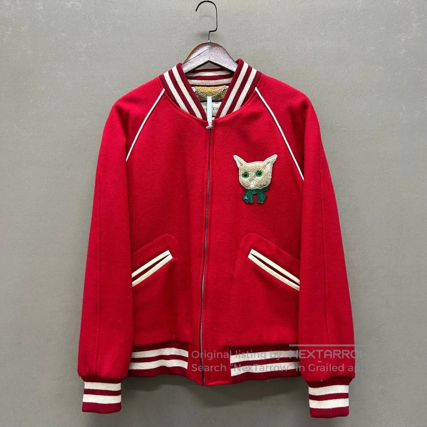 Gucci Gucci Red Lambswool Baseball Jacket. Size US S / EU 44-46 / 1 - 1 Thumbnail