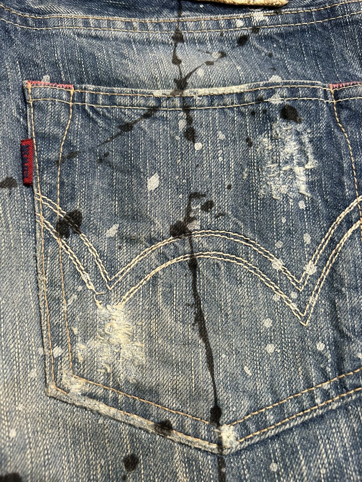 Japanese Brand × Kapital × Vintage Edwin Distressed Blue Trip 503 Grunge Punk Rock Style Denim Size US 32 / EU 48 - 13 Thumbnail