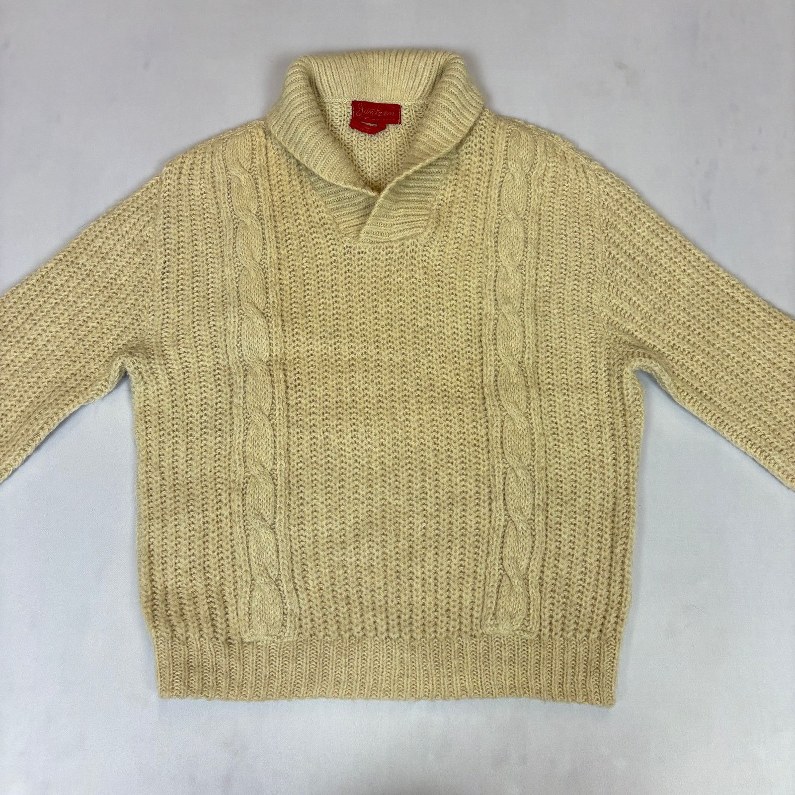 Jantzen Vintage 50s Jantzen Mohair Wool Blend Cableknit Shawl Collar Size US L / EU 52-54 / 3 - 2 Thumbnail