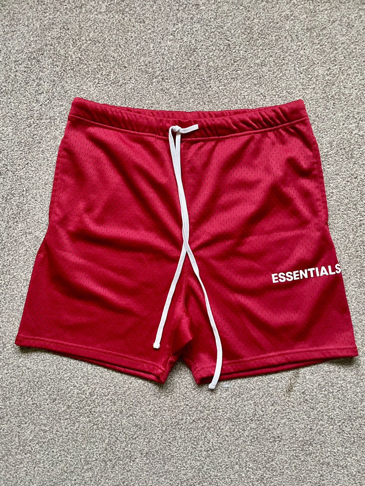 Fear of God FOG Essentials FW18 Mesh Shorts - Red (PacSun Receipt) Size US 34 / EU 50 - 1 Thumbnail