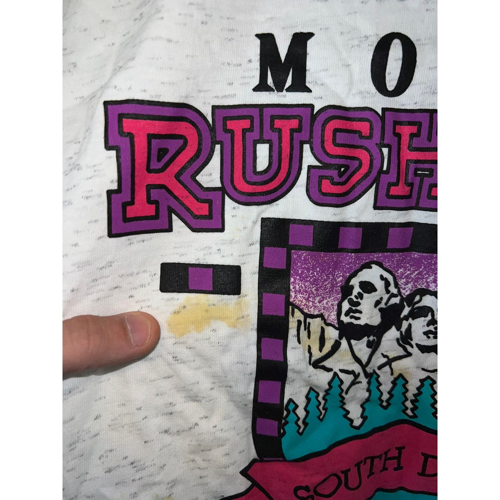 Vintage Vintage Test Print Mount Rushmore White Speckled M Tee Shirt Size US M / EU 48-50 / 2 - 5 Thumbnail