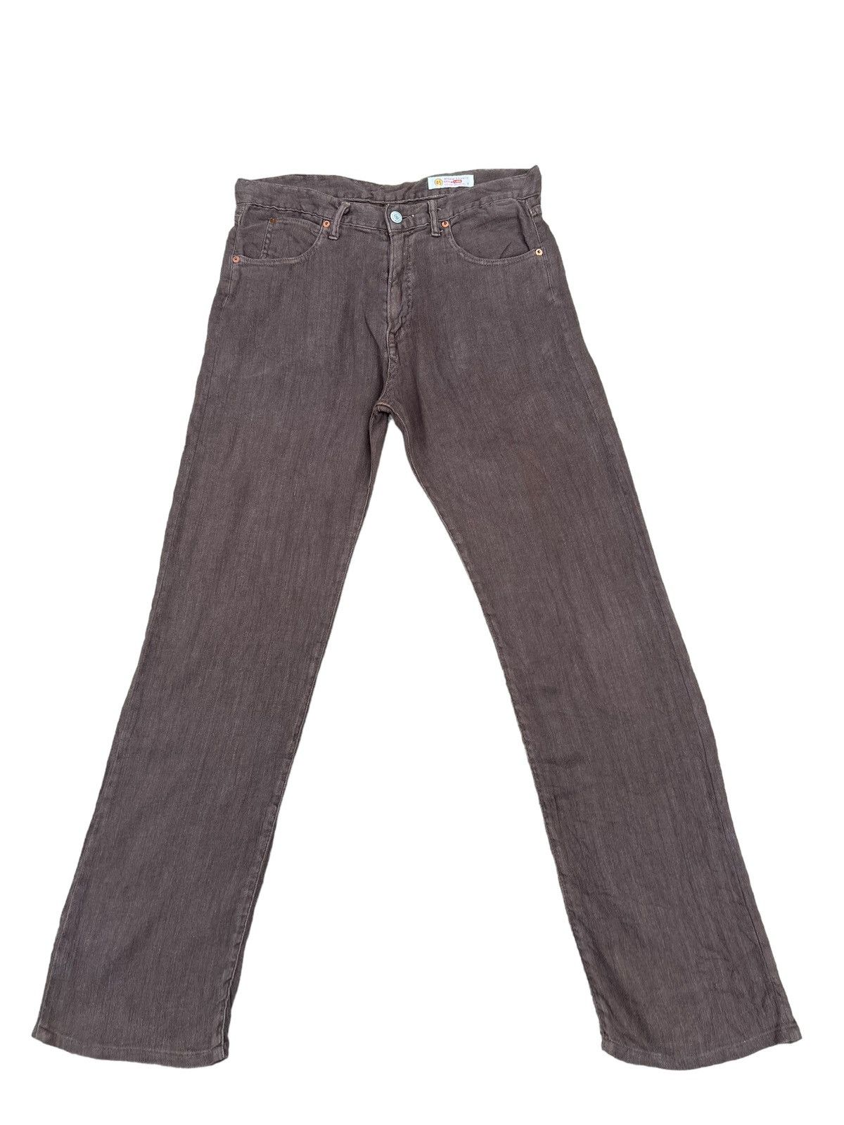 45rpm Vintage 45rpm Japan Brown Linen Jeans Size US 31 - 1 Thumbnail
