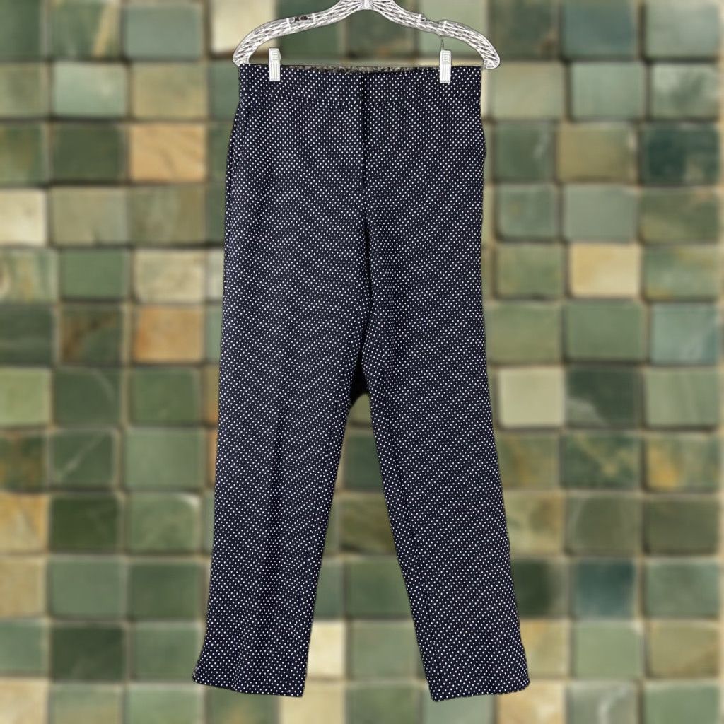 Ann Taylor Ann Taylor Pants Women's 4 Tall Blue Polka Dot Dress Pants Womens Size 27" / US 4 / IT 40 - 1 Thumbnail