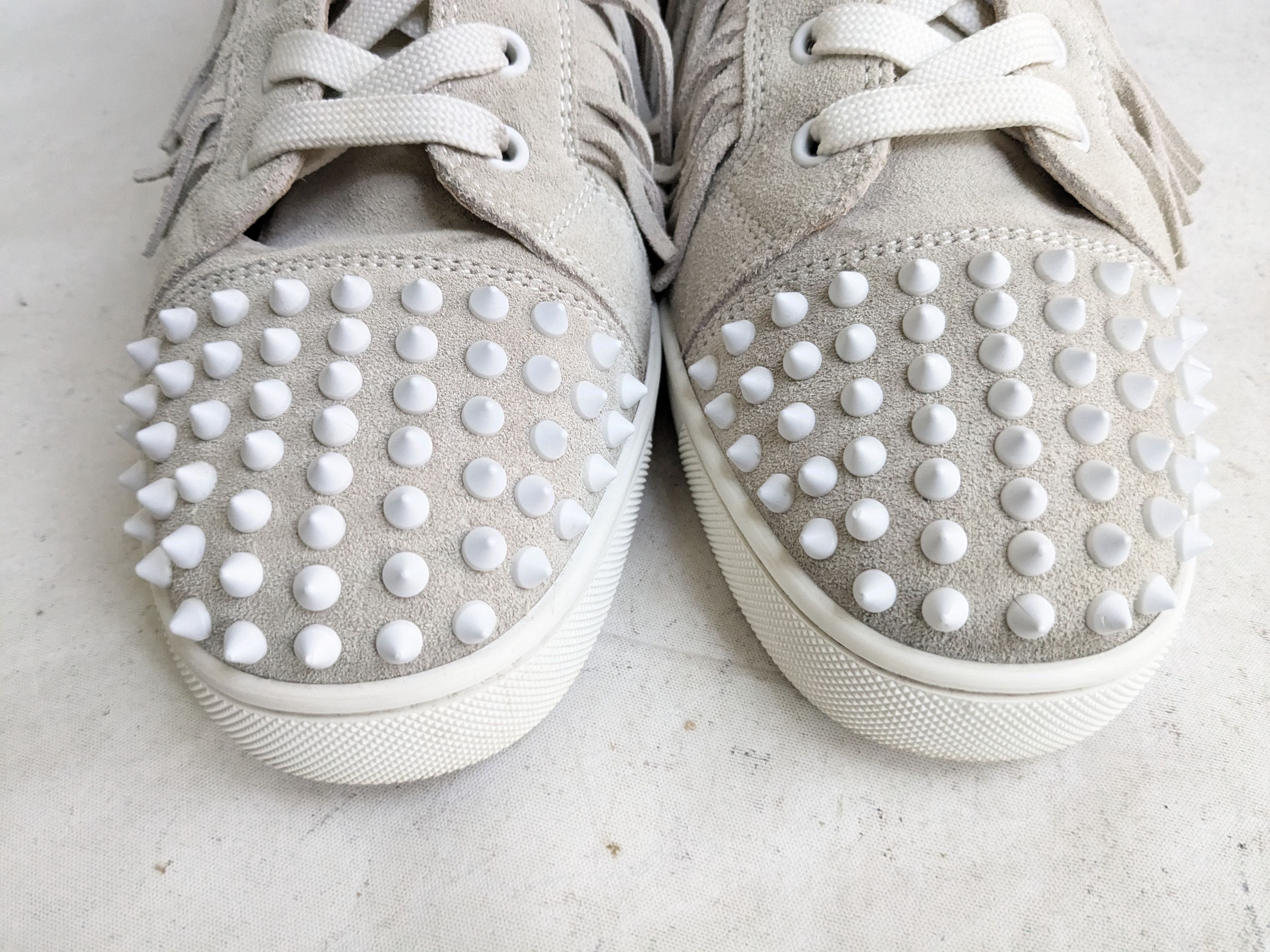 Christian Louboutin Christian Louboutin Sneakers Gray 10 43 Suede Spikes Fringe Size US 10 / EU 43 - 3 Thumbnail