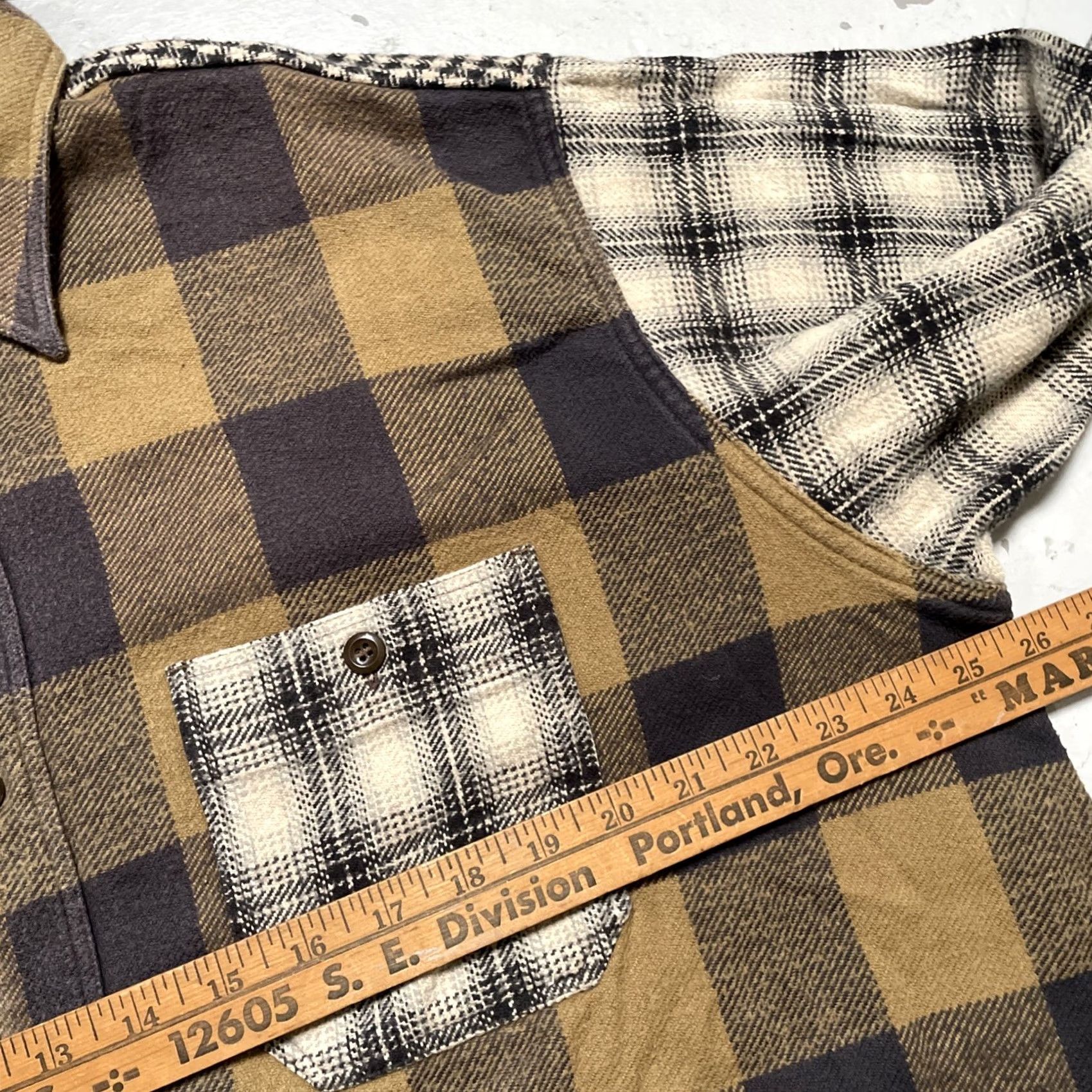 Sugar Cane Beams x Sugar Cane Heavy Cotton Plaid Patchwork Work Shirt - Japan - Unisex - L-XL Size US L / EU 52-54 / 3 - 4 Thumbnail