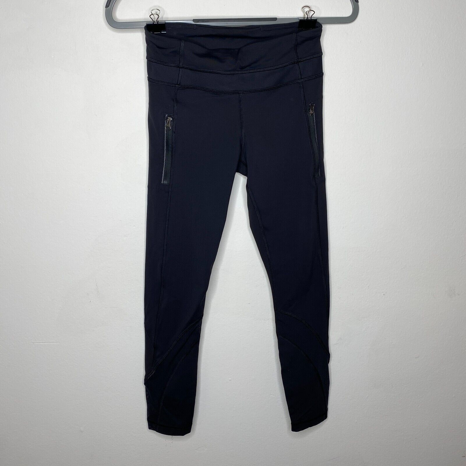 Lululemon Lululemon Black Side Zip Pockets Mesh Detail 7/8 Leggings 4 Size 27" / US 4 / IT 40 - 8 Thumbnail