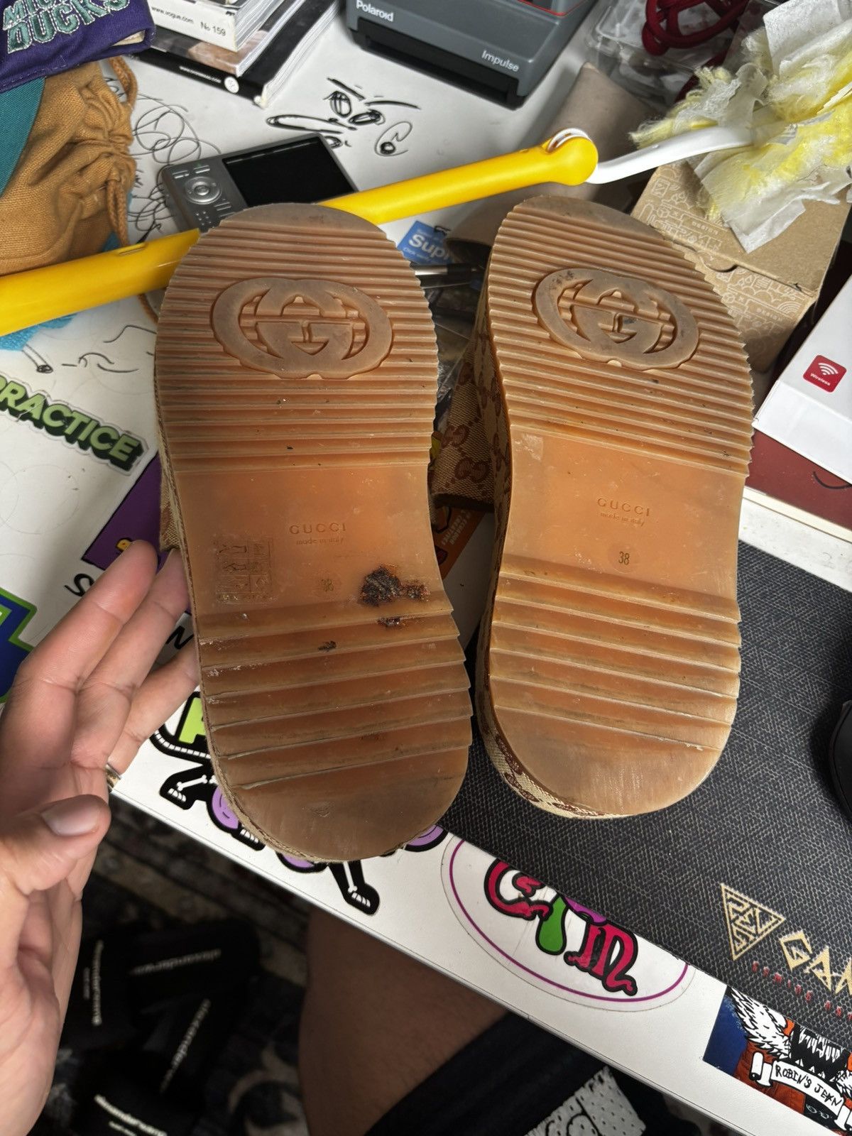 Gucci Gucci Angelina GG Canvas Platform Slide Sandals size 38 Size US 5.5 / EU 38 - 6 Thumbnail