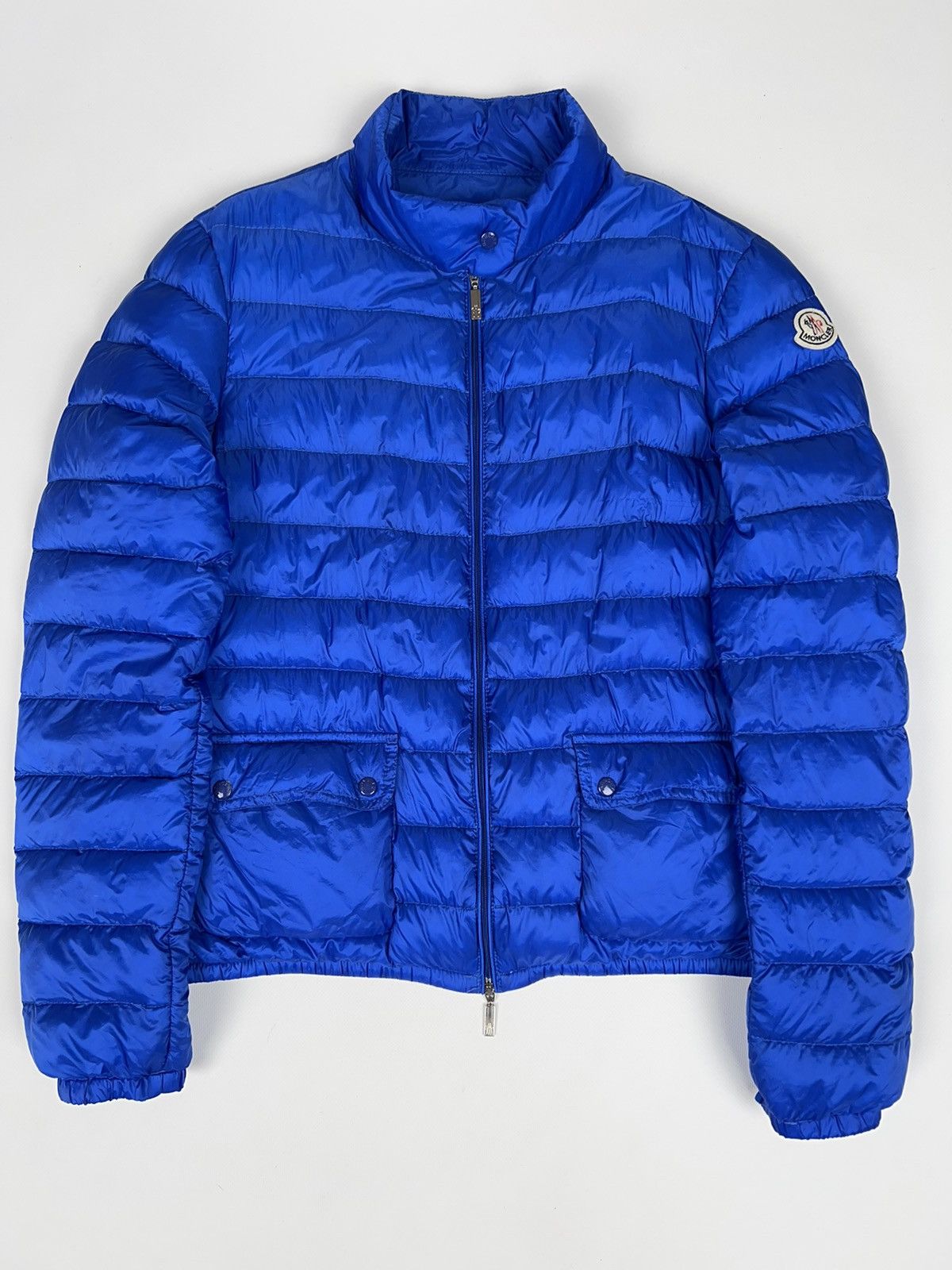 image of Moncler Lans Light Down Puffer Jacket Blue in Light Blue, Women's (Size Large)
