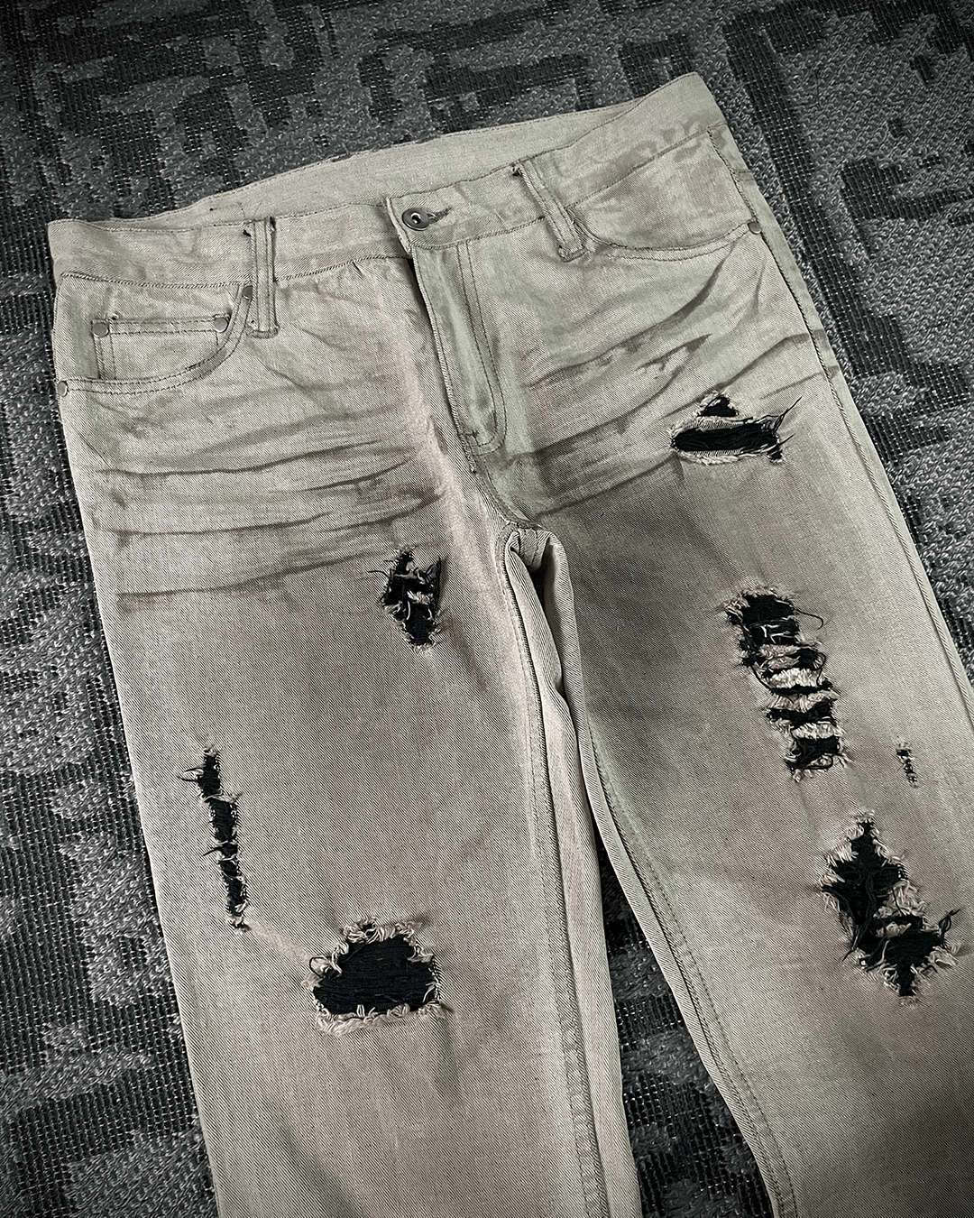Japanese Brand B Star Distressed Flared Pants Size US 34 / EU 50 - 2 Thumbnail