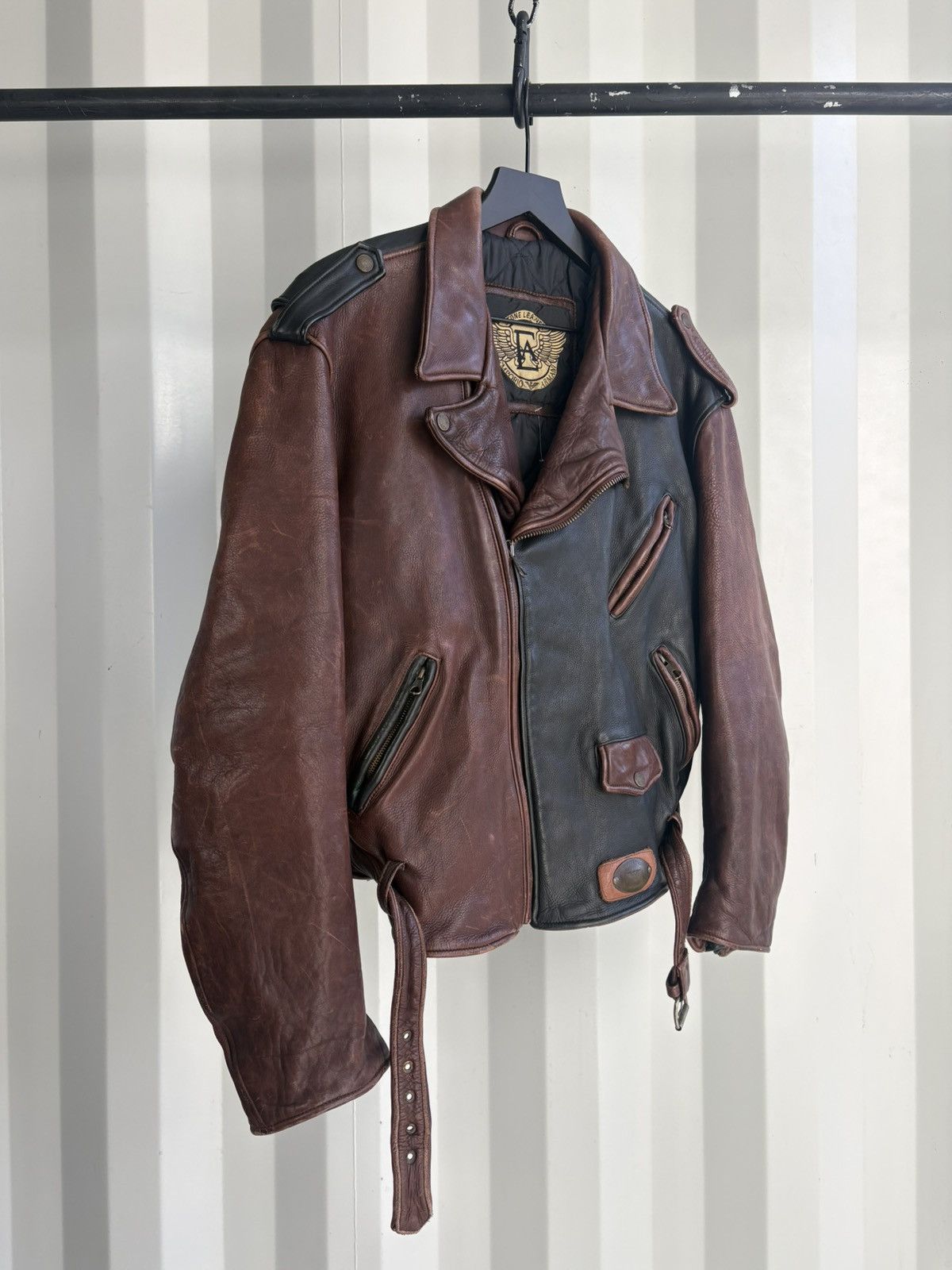 Emporio Armani Leather Moto Jacket Size US L / EU 52-54 / 3 - 2 Thumbnail