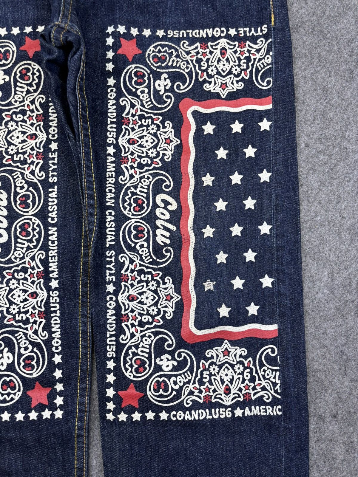 Japanese Brand CO&LU Japan Paisley Print Biker Denim F740 Size US 32 / EU 48 - 5 Thumbnail