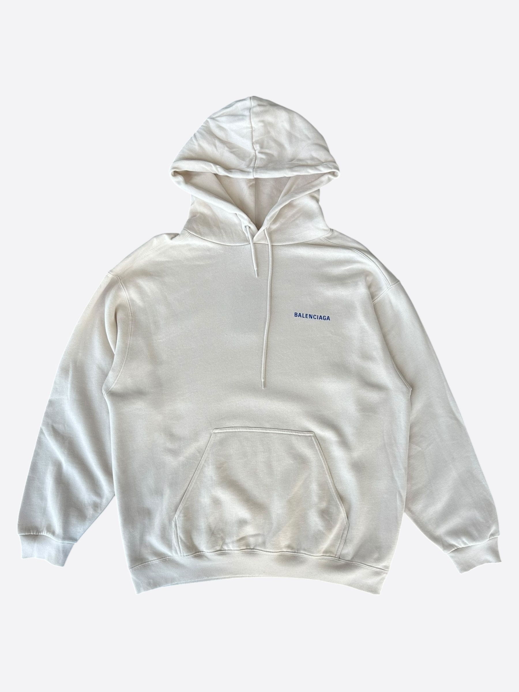 Balenciaga Balenciaga Beige & Blue Logo Hoodie Size US L / EU 52-54 / 3 - 1 Thumbnail
