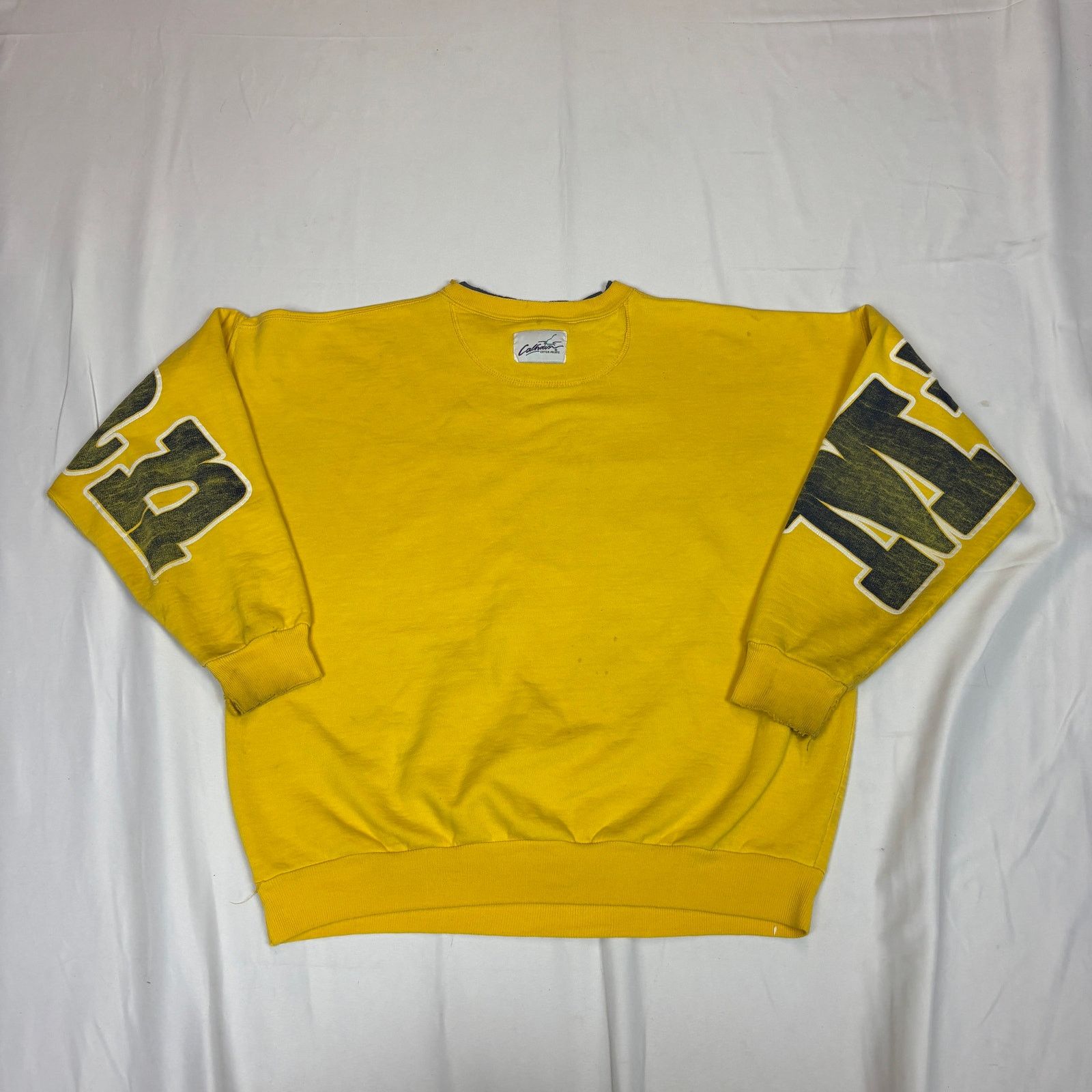 Vintage Vintage University of Michigan Spellout Sweatshirt Calhoun Size US L / EU 52-54 / 3 - 3 Thumbnail
